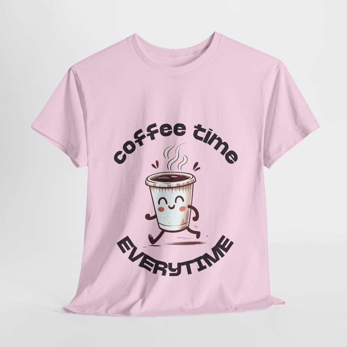 Coffee time anytime T-shirt, Unisex Cotton Shirt, Cute Coffee Lover Gift, Casual Outfit, Daily Reminder T-Shirt