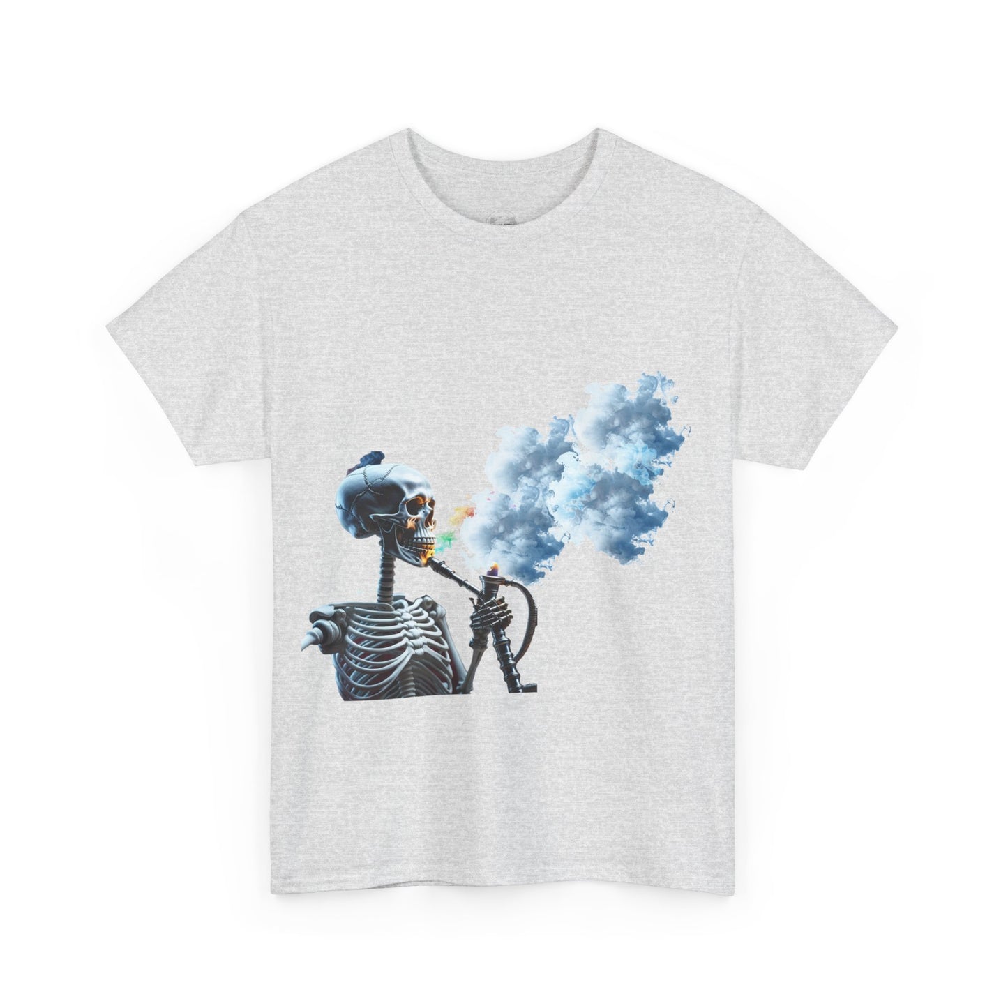 Skeleton smoking T-shirt, Chill Vibes Skeleton Tee Relaxed Graphic T-Shirt, Cool Summer Wear, Gift for Music Lovers, Casual Streetwear