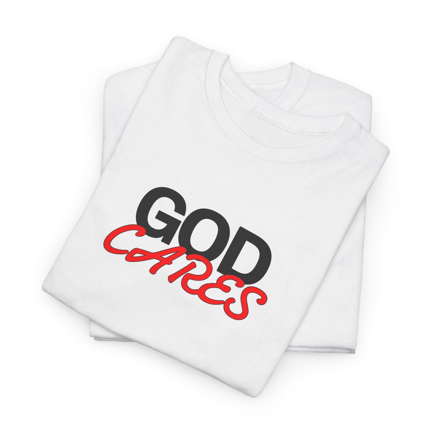 God Cares shirt Unisex Heavy Cotton Tee, Faith Shirt, Christian Apparel, Gift for Believers, Positive Message Tee