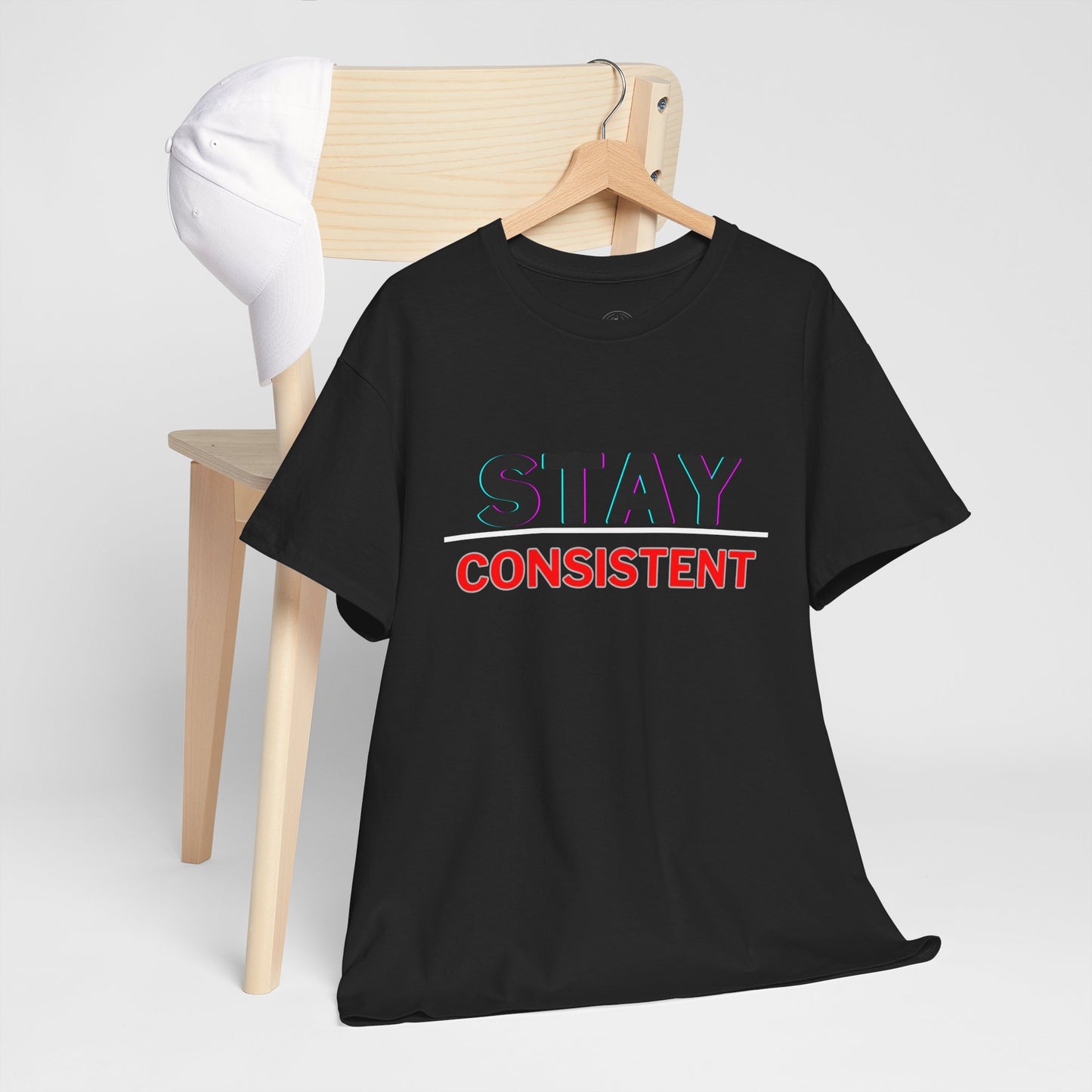 Stay Consistent Unisex Heavy Cotton Tee, Motivational Tee, Casual T-Shirt, Gift for Athletes, Workout Shirt, Everyday Wear