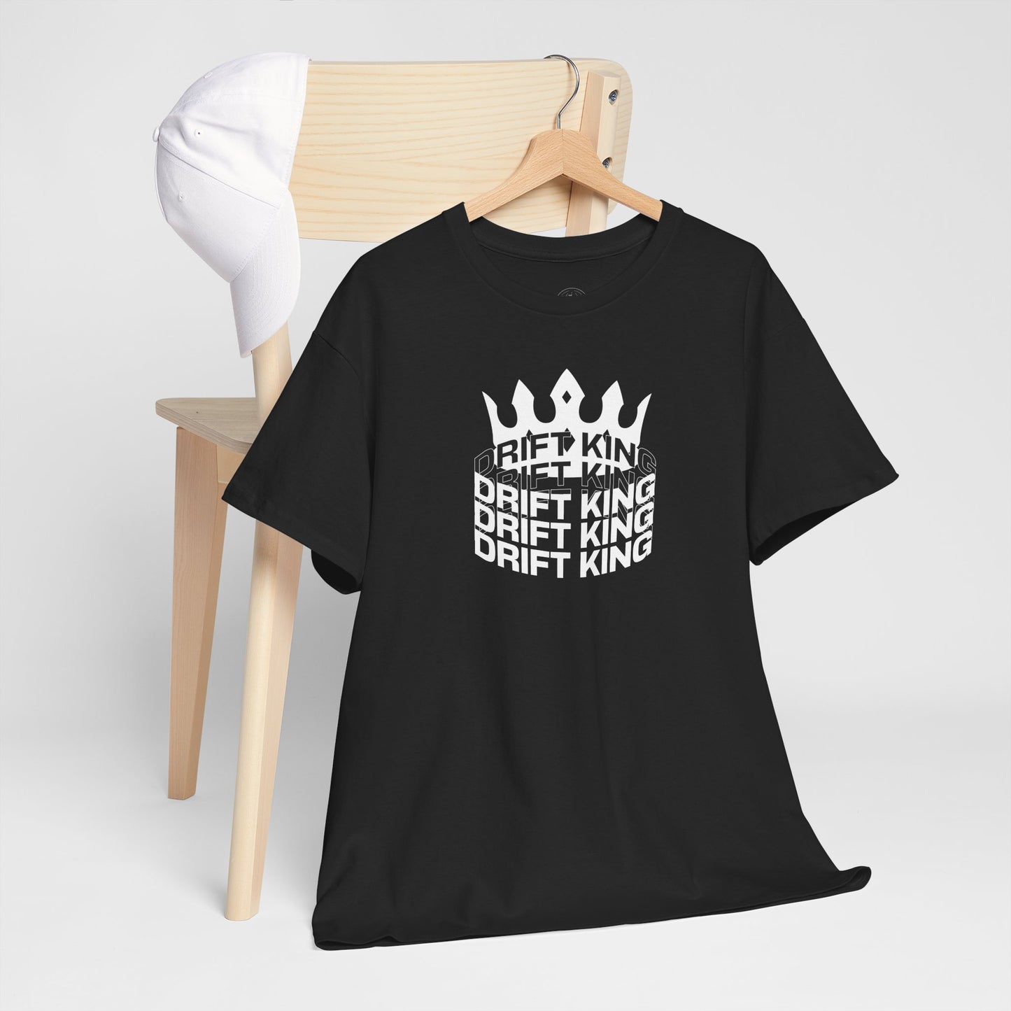 Drift King Unisex Heavy Cotton Tee - Stylish Streetwear, Perfect for Car Enthusiasts, Gift for Drivers, Casual Wear, Unique Tee