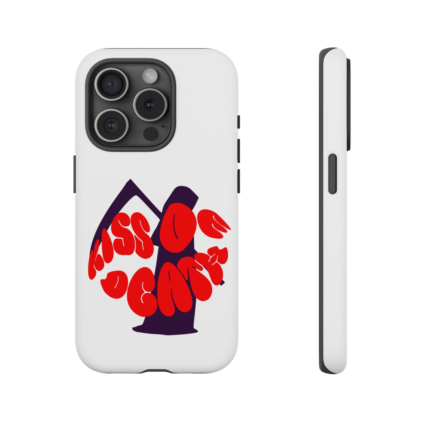 kiss Of Death iPhone Google Pixel Samsung Galaxy, cool design white phone case, iPhone phone Samsung galaxy Google pixel phone case