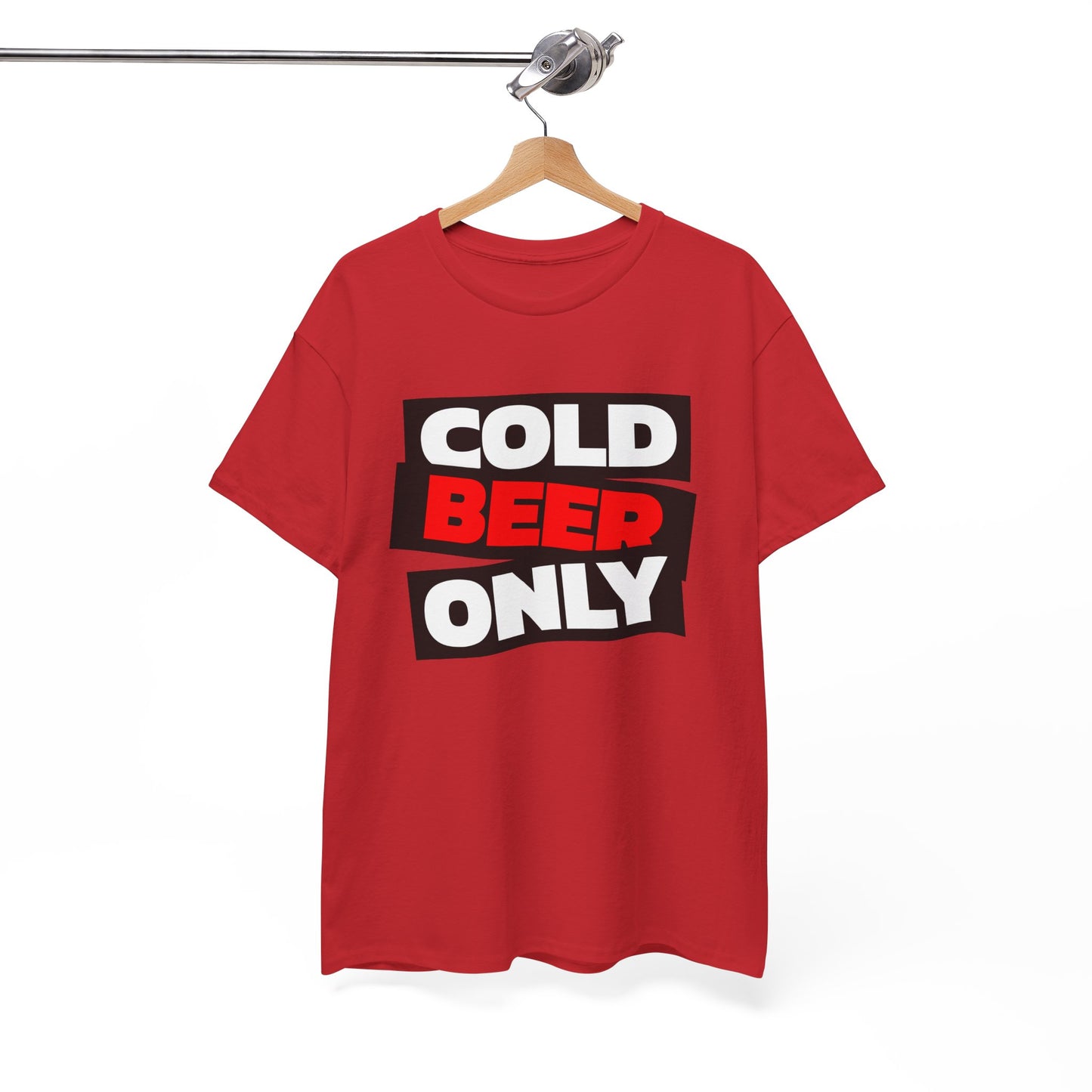 Chill Vibes Unisex Heavy Cotton Tee | 'Cold Beer Only' Graphic, Casual Wear, Gift for Beer Lovers, Summer BBQ, Party Outfit, Fun T-Shirt