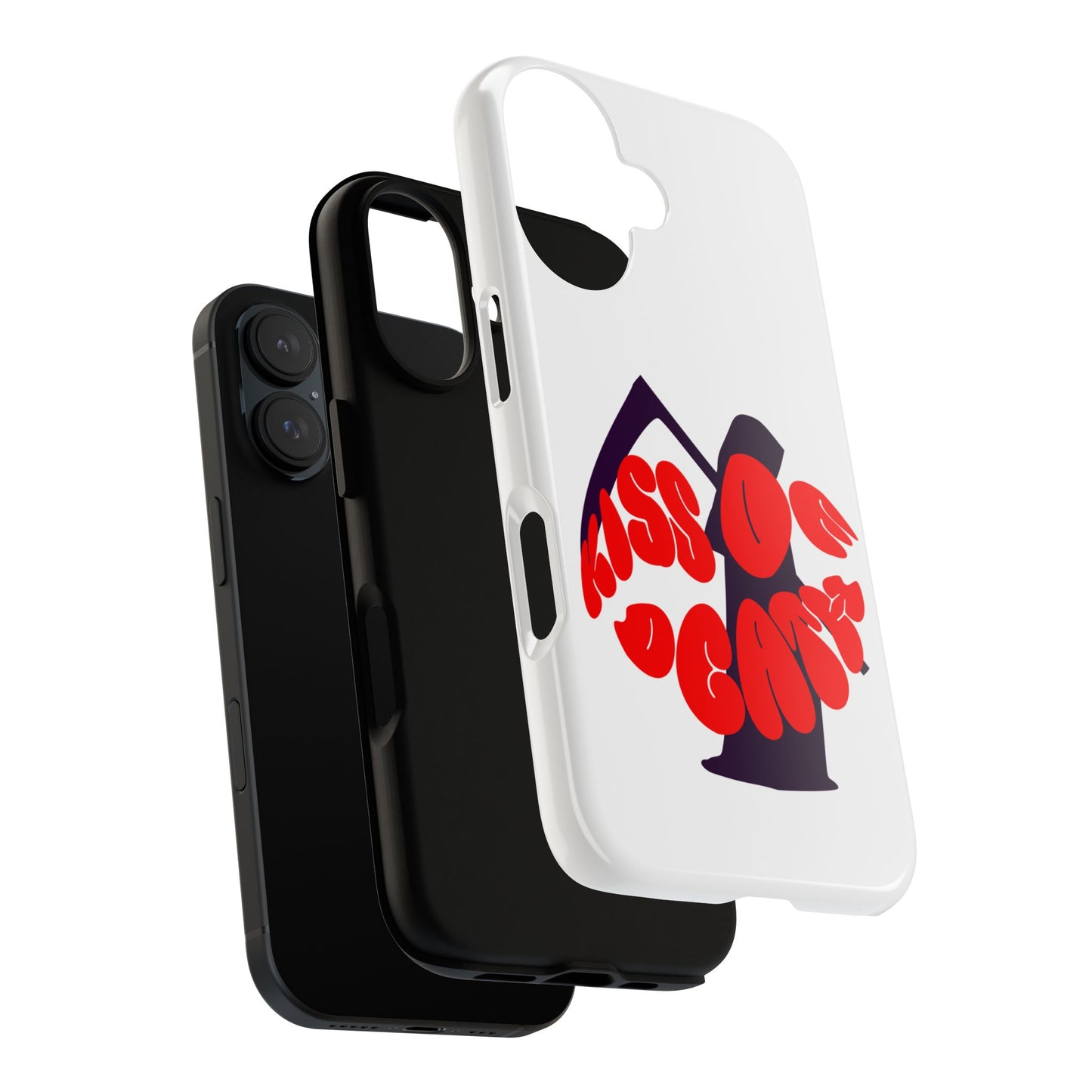 kiss Of Death iPhone Google Pixel Samsung Galaxy, cool design white phone case, iPhone phone Samsung galaxy Google pixel phone case