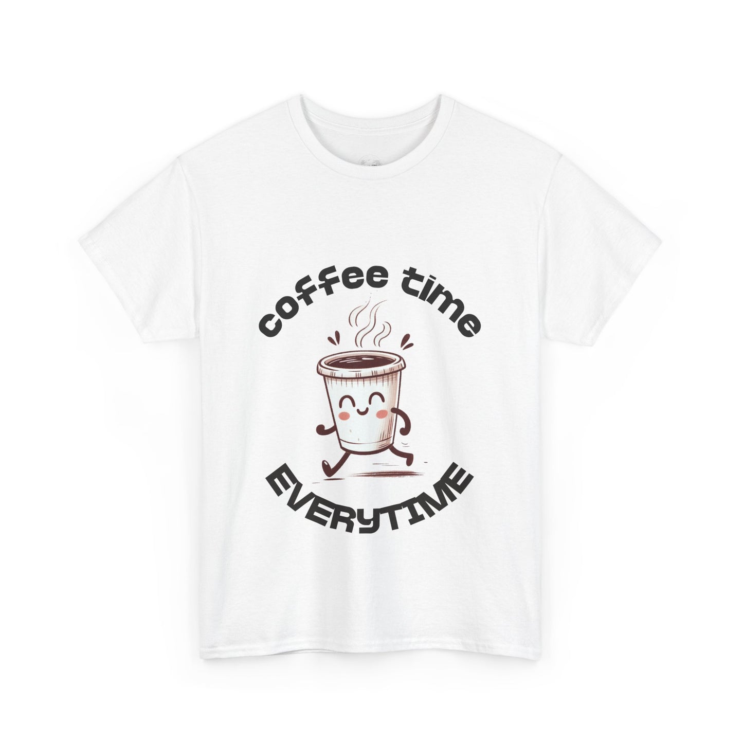 Coffee time anytime T-shirt, Unisex Cotton Shirt, Cute Coffee Lover Gift, Casual Outfit, Daily Reminder T-Shirt