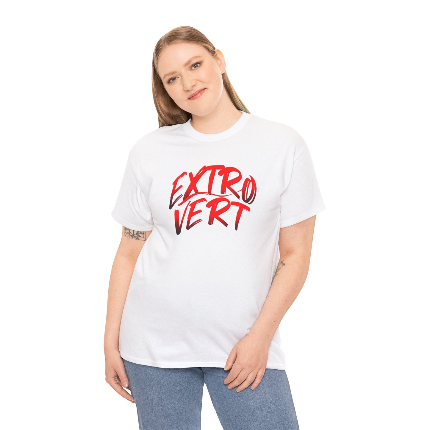Extrovert Unisex Heavy Cotton Tee - Casual Wear, Gift for Social Butterflies, Graphic Tee, Everyday Comfort, Fun Statement Shirt