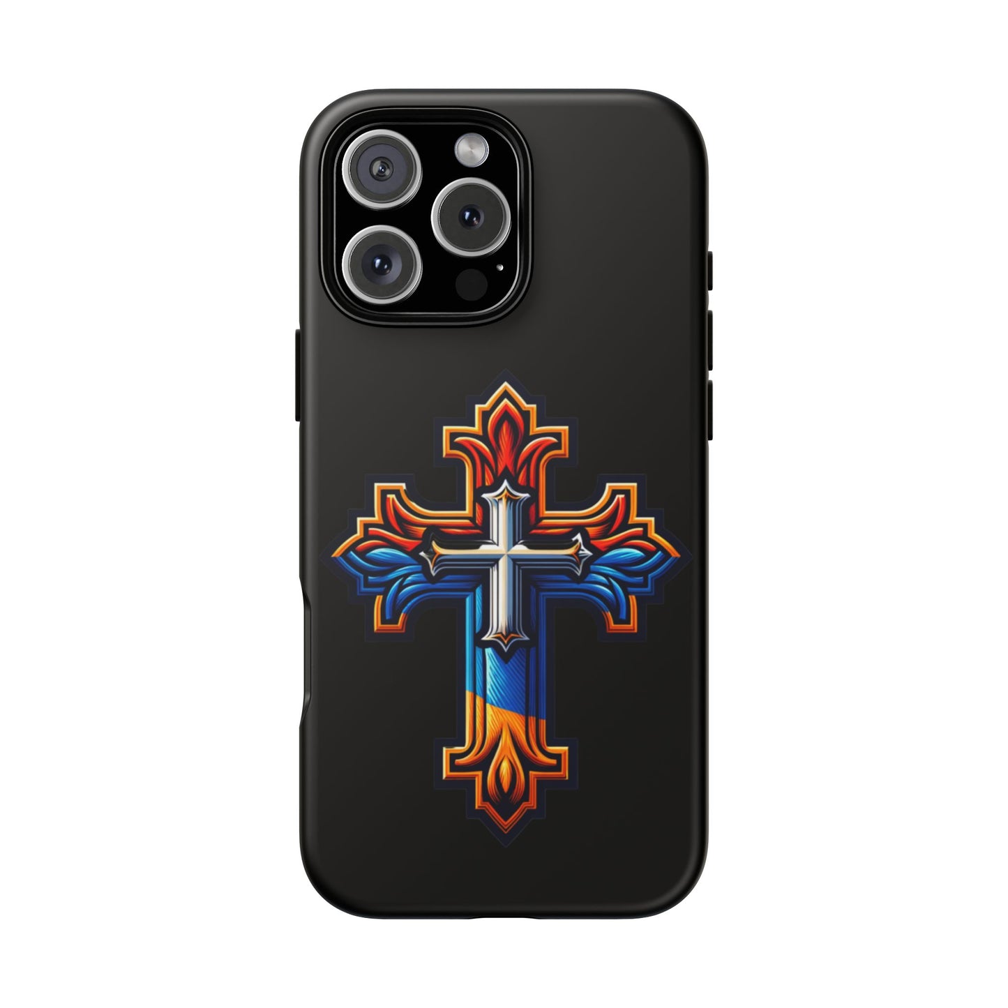 iPhone 16 iPhone 16 Pro iPhone 16 Pro Max iPhone 15 iPhone 15 Pro iPhone 15 Pro Max Armenian Cross phone case black, Christian phone case