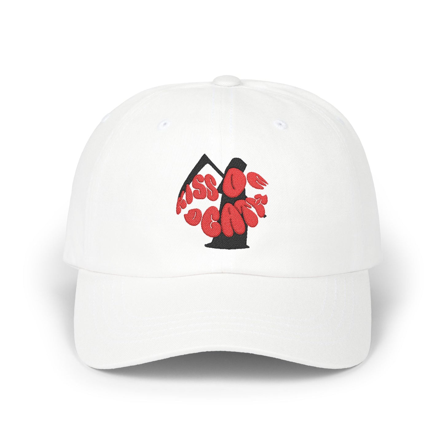 Kiss Of Death Hat Great Gift, White pink hat, cool design hat, adjustable hat