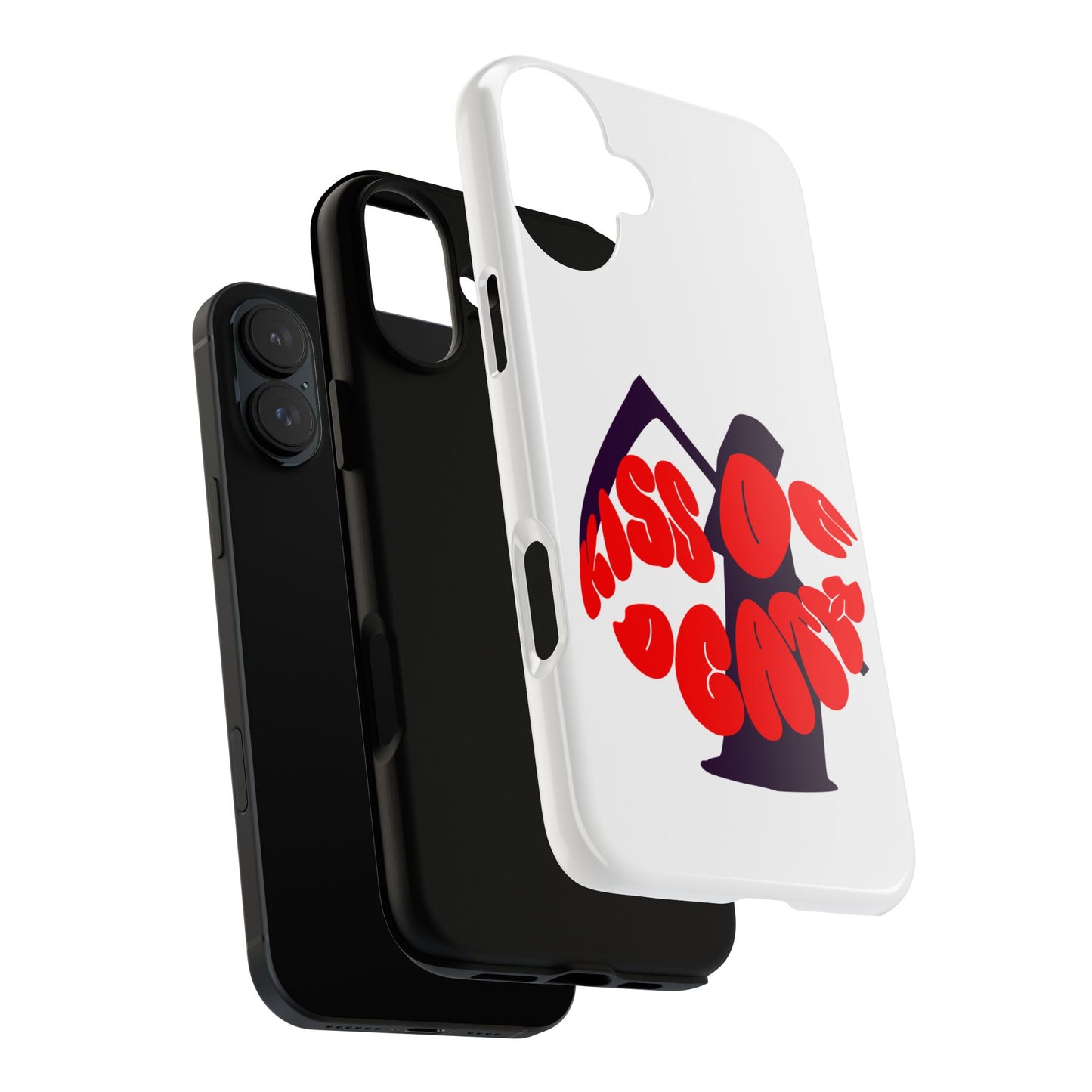 kiss Of Death iPhone Google Pixel Samsung Galaxy, cool design white phone case, iPhone phone Samsung galaxy Google pixel phone case