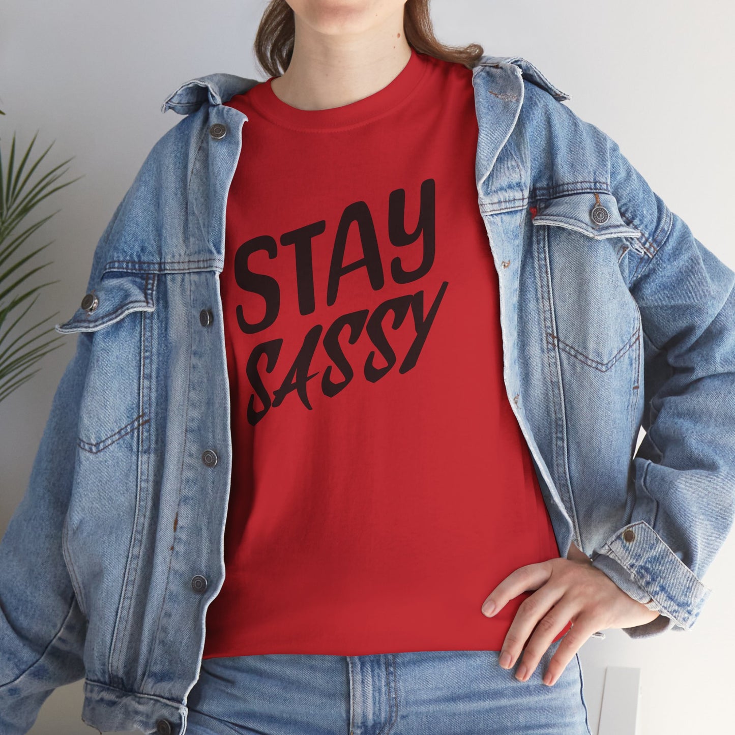 Stay Sassy Unisex Heavy Cotton Tee, Funny T-Shirt, Casual Wear, Gifts for Friends, Sassy Quote Tee, Statement T-Shirt