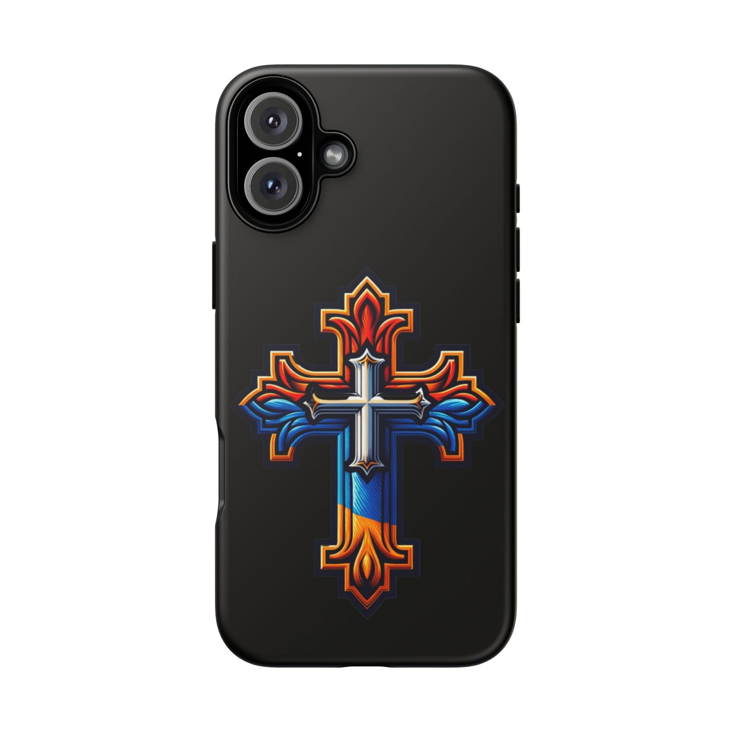 iPhone 16 iPhone 16 Pro iPhone 16 Pro Max iPhone 15 iPhone 15 Pro iPhone 15 Pro Max Armenian Cross phone case black, Christian phone case
