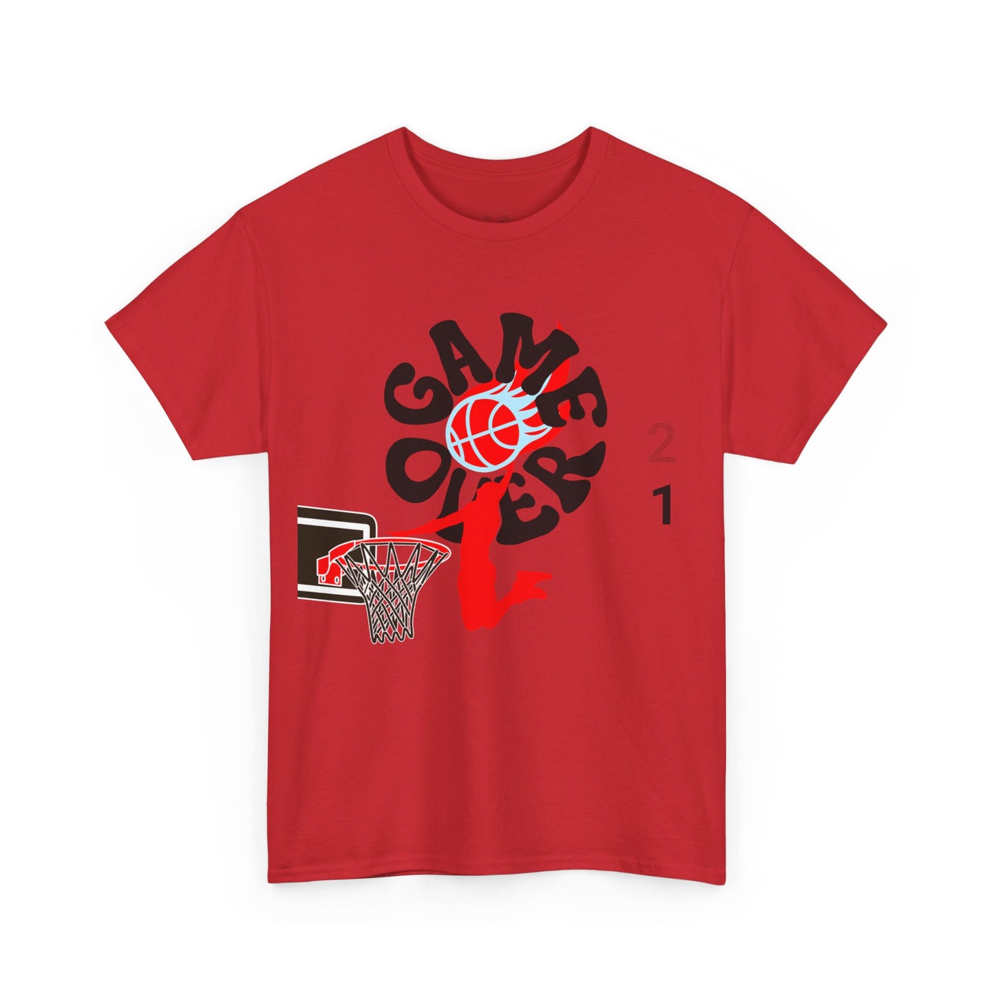 Game over basketball T-shirt, Basketball Graphic Tee - Unisex Heavy Cotton T-Shirt, Sportswear,, Gift for Athletes, Basketball Lovers