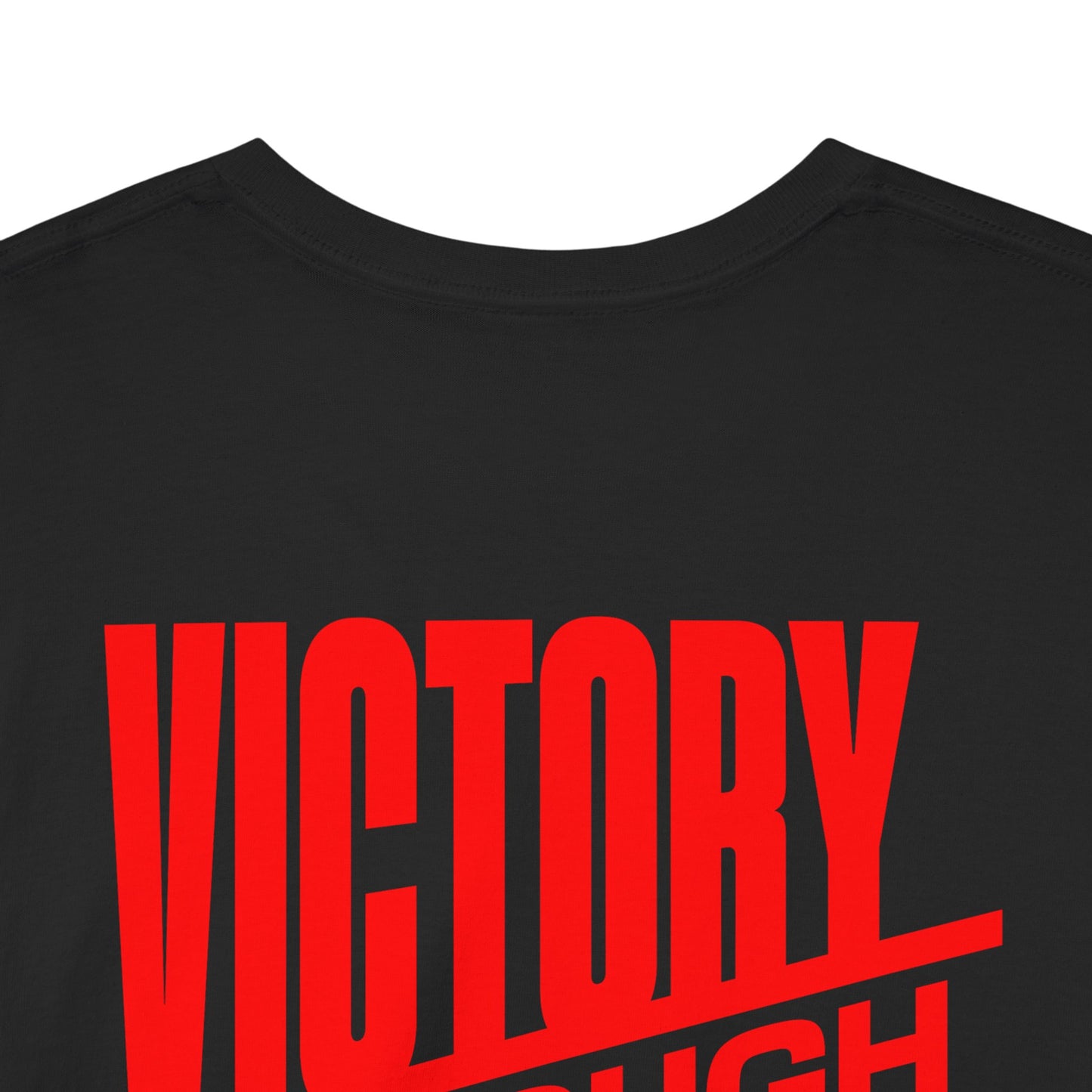 Victory Through Jesus Unisex Heavy Cotton Tee, Inspirational Christian Shirt, Faith-Based Apparel, Unisex T-Shirt, Religious Gift