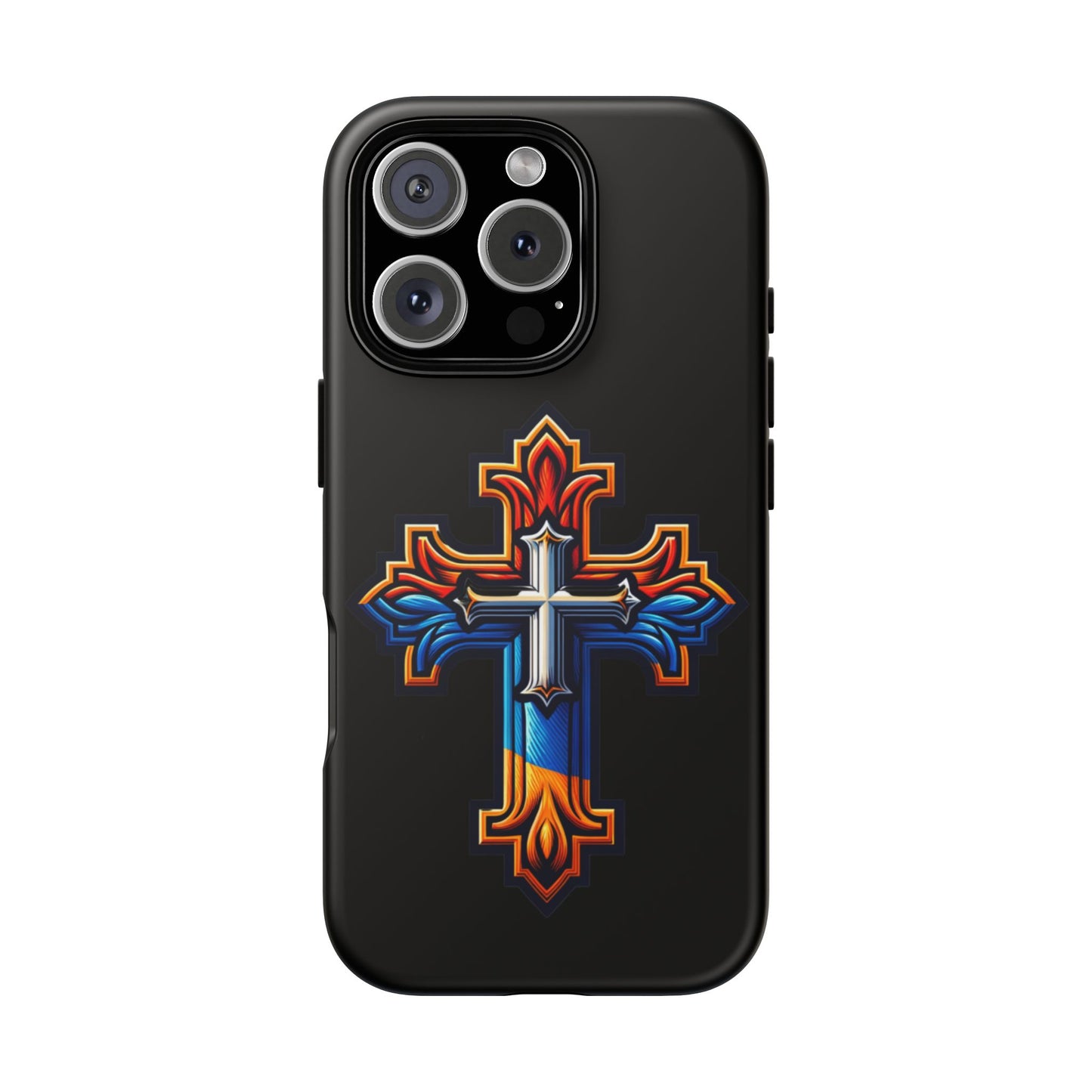 iPhone 16 iPhone 16 Pro iPhone 16 Pro Max iPhone 15 iPhone 15 Pro iPhone 15 Pro Max Armenian Cross phone case black, Christian phone case