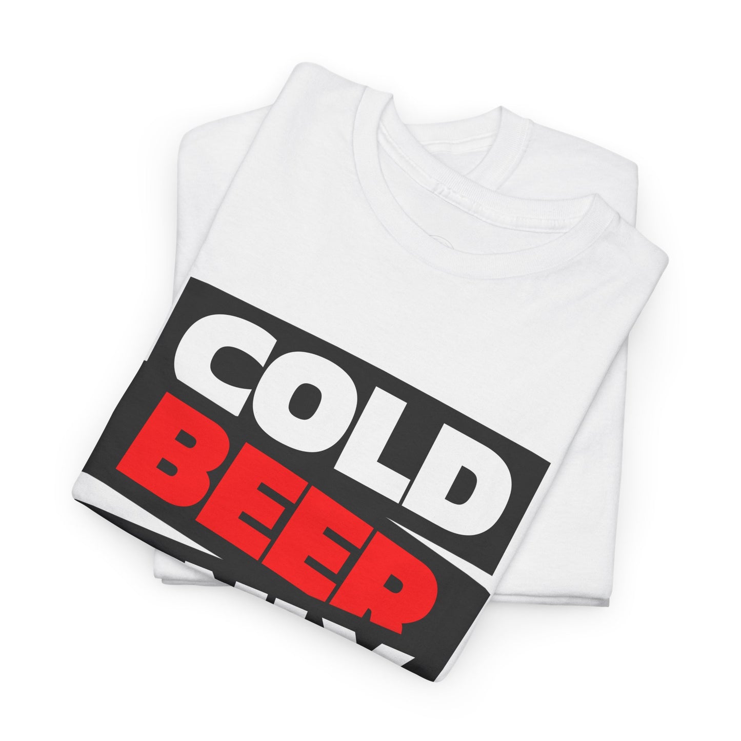 Chill Vibes Unisex Heavy Cotton Tee | 'Cold Beer Only' Graphic, Casual Wear, Gift for Beer Lovers, Summer BBQ, Party Outfit, Fun T-Shirt