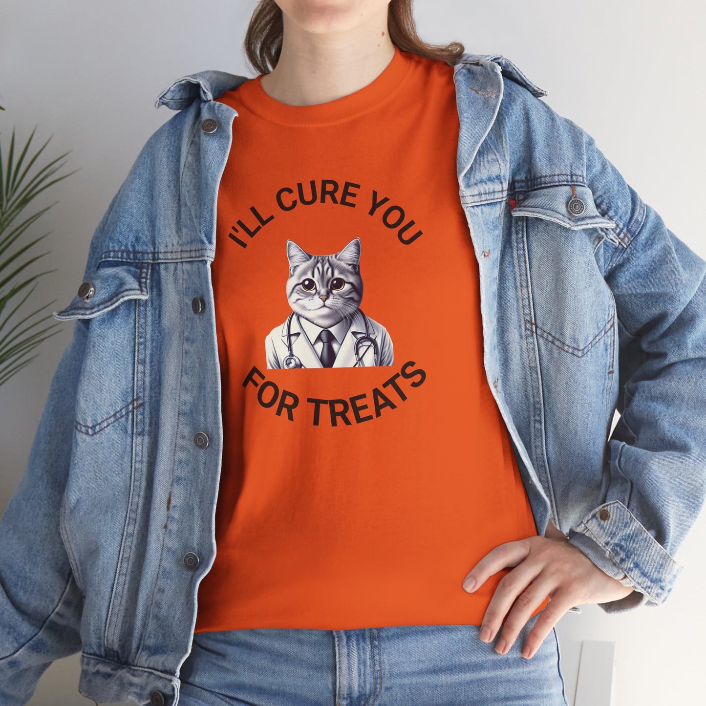 Cat Doctor Unisex Heavy Cotton Tee, Funny Cat Shirt for Pet Lovers, Gift for Vet Assistants, Casual Wear, Animal Lover's Tee