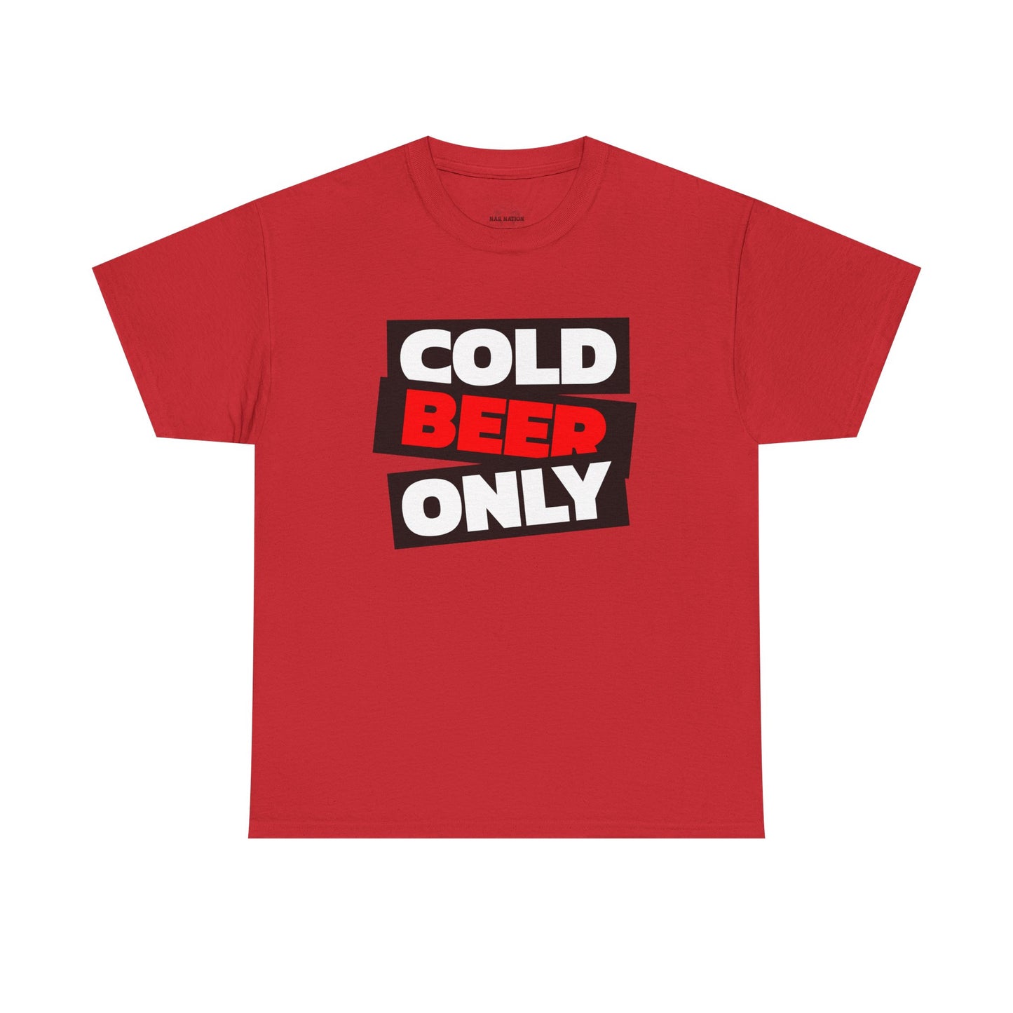 Chill Vibes Unisex Heavy Cotton Tee | 'Cold Beer Only' Graphic, Casual Wear, Gift for Beer Lovers, Summer BBQ, Party Outfit, Fun T-Shirt