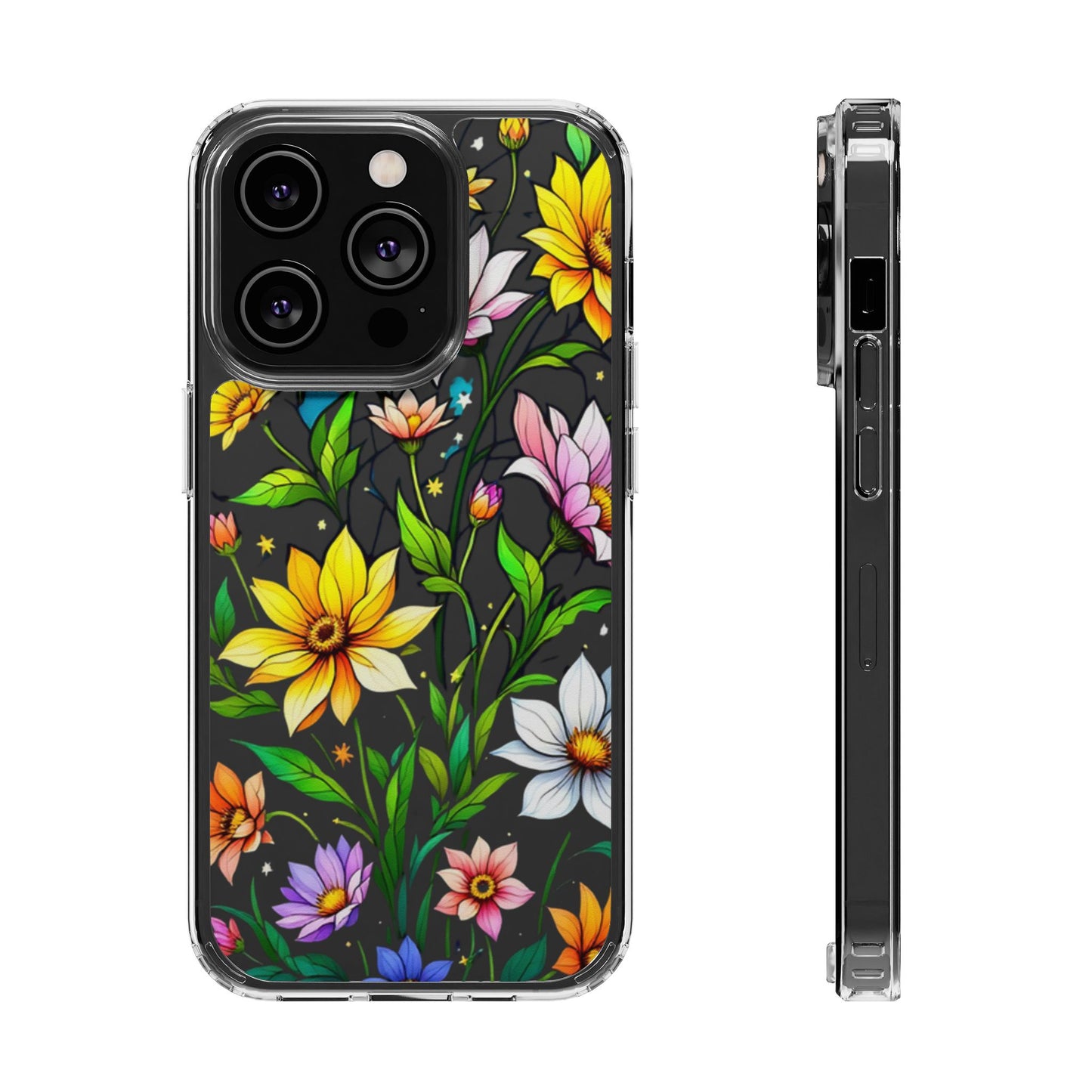 Cute flower phone case, clear phone case, iPhone phone case, Samsung phone case, phone case gift