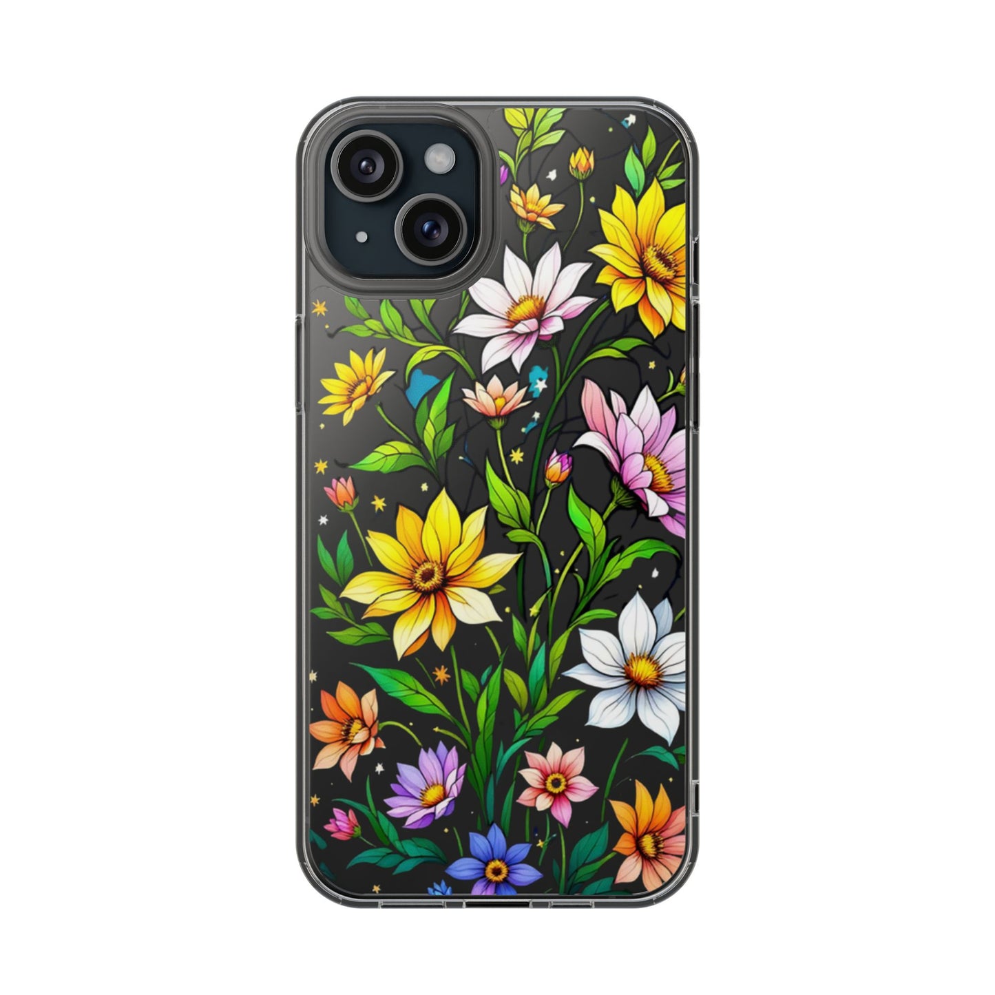 Cute flower phone case, clear phone case, iPhone phone case, Samsung phone case, phone case gift
