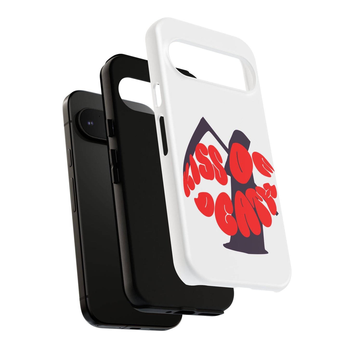 kiss Of Death iPhone Google Pixel Samsung Galaxy, cool design white phone case, iPhone phone Samsung galaxy Google pixel phone case