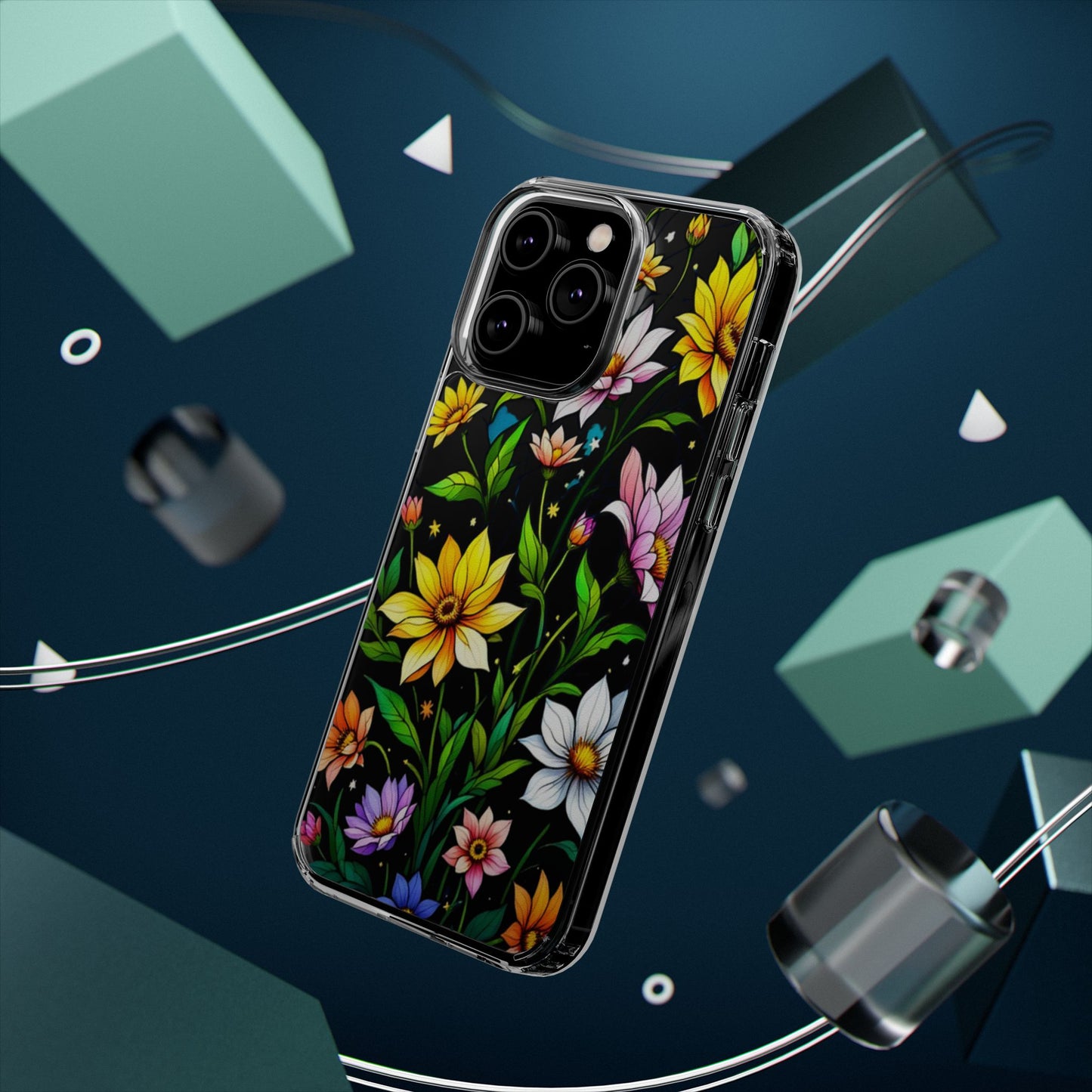 Cute flower phone case, clear phone case, iPhone phone case, Samsung phone case, phone case gift