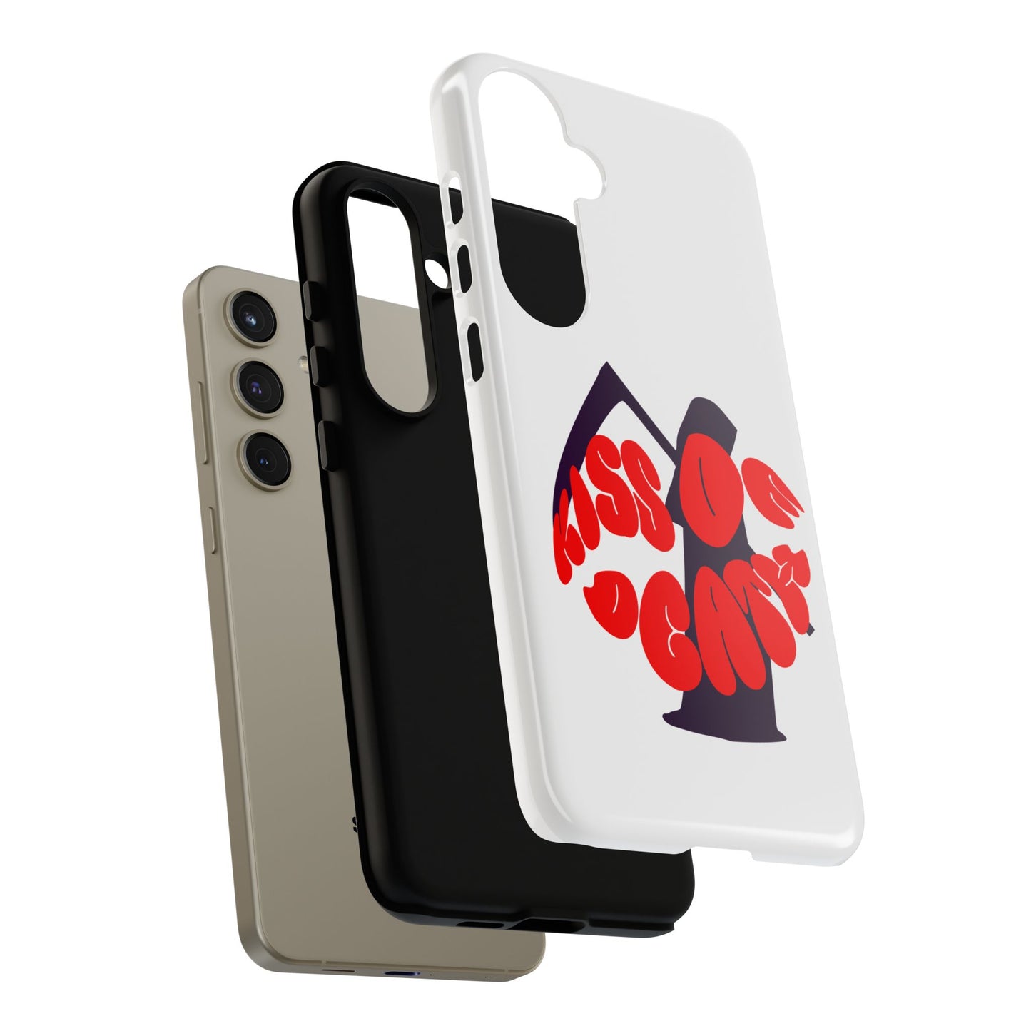 kiss Of Death iPhone Google Pixel Samsung Galaxy, cool design white phone case, iPhone phone Samsung galaxy Google pixel phone case
