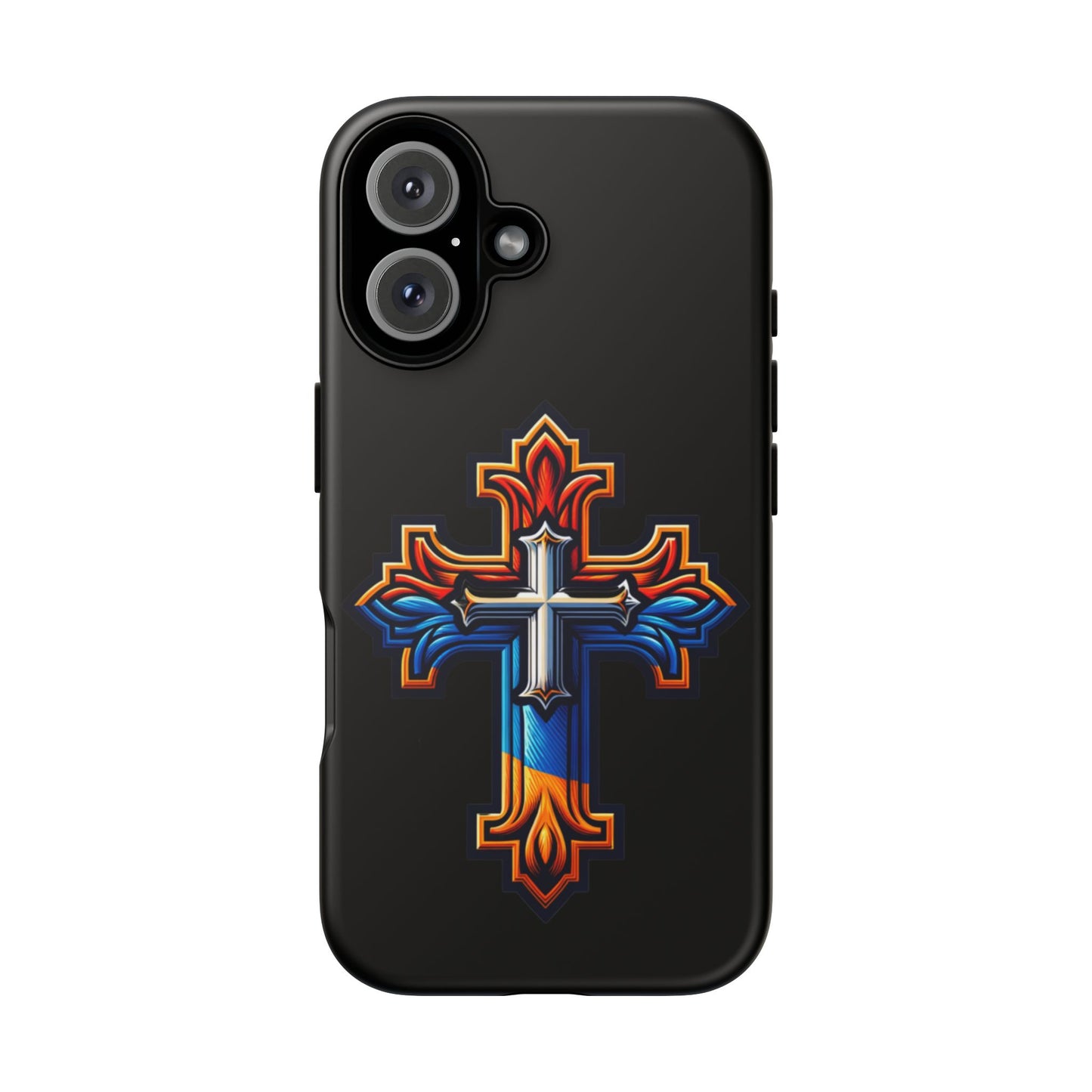iPhone 16 iPhone 16 Pro iPhone 16 Pro Max iPhone 15 iPhone 15 Pro iPhone 15 Pro Max Armenian Cross phone case black, Christian phone case