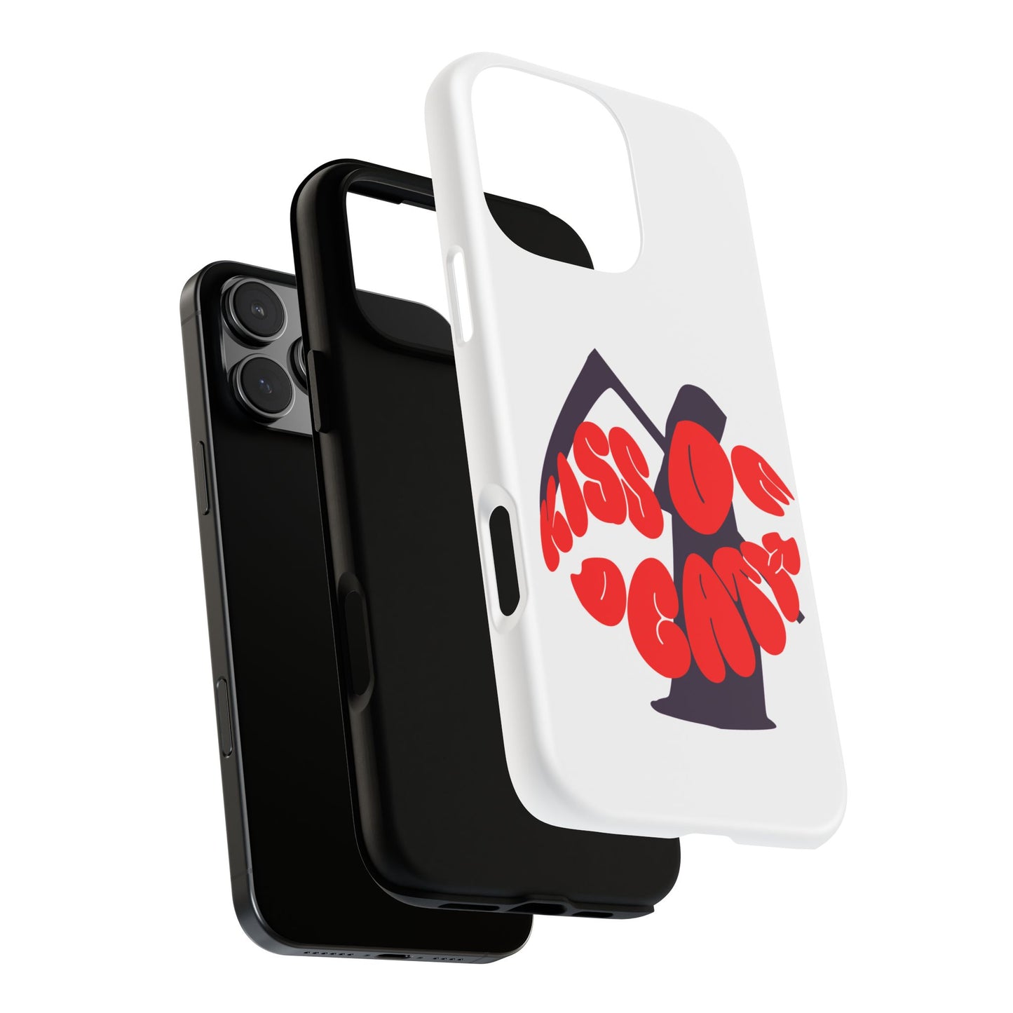 kiss Of Death iPhone Google Pixel Samsung Galaxy, cool design white phone case, iPhone phone Samsung galaxy Google pixel phone case