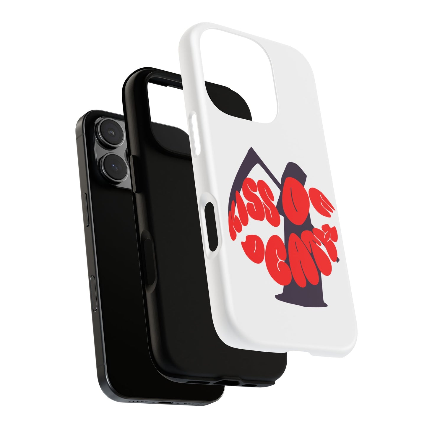 kiss Of Death iPhone Google Pixel Samsung Galaxy, cool design white phone case, iPhone phone Samsung galaxy Google pixel phone case