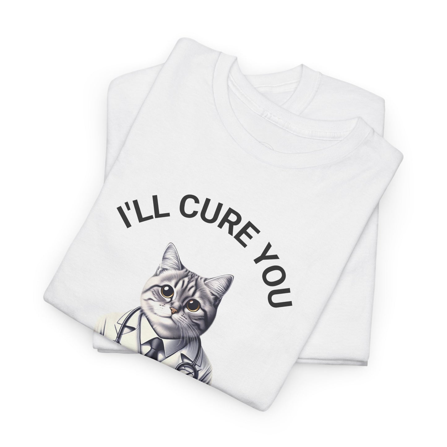 Cat Doctor Unisex Heavy Cotton Tee, Funny Cat Shirt for Pet Lovers, Gift for Vet Assistants, Casual Wear, Animal Lover's Tee