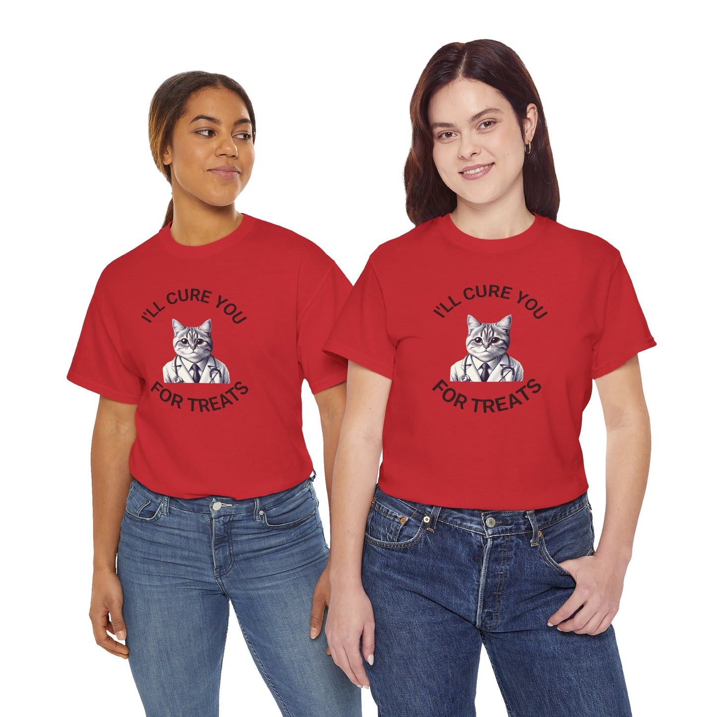 Cat Doctor Unisex Heavy Cotton Tee, Funny Cat Shirt for Pet Lovers, Gift for Vet Assistants, Casual Wear, Animal Lover's Tee