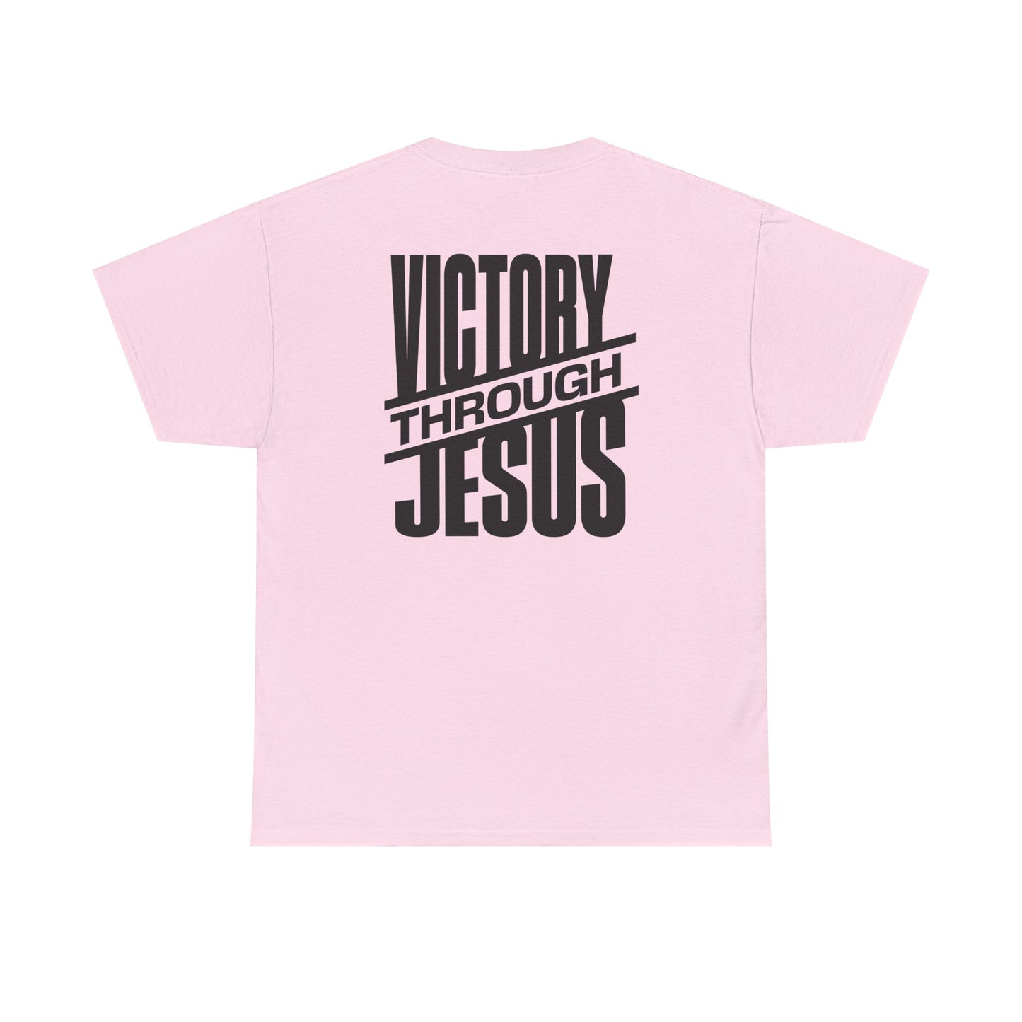 Victory Through Jesus Unisex Heavy Cotton Tee, Inspirational Christian Shirt, Faith-Based Apparel, Unisex T-Shirt, Religious Gift