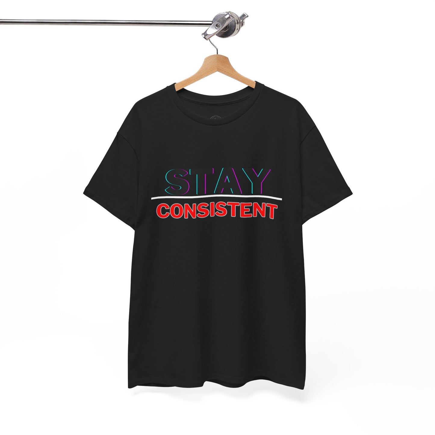 Stay Consistent Unisex Heavy Cotton Tee, Motivational Tee, Casual T-Shirt, Gift for Athletes, Workout Shirt, Everyday Wear
