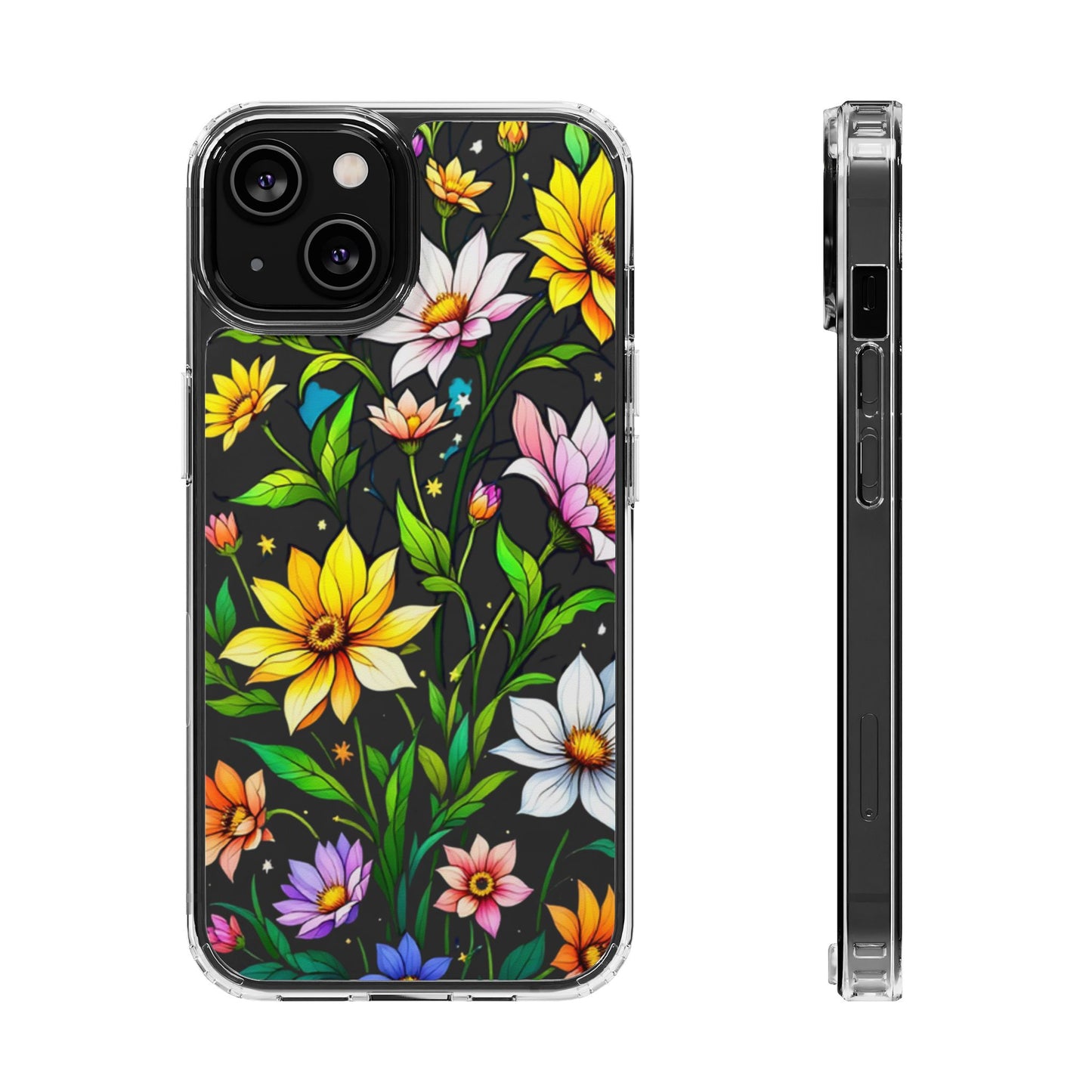 Cute flower phone case, clear phone case, iPhone phone case, Samsung phone case, phone case gift