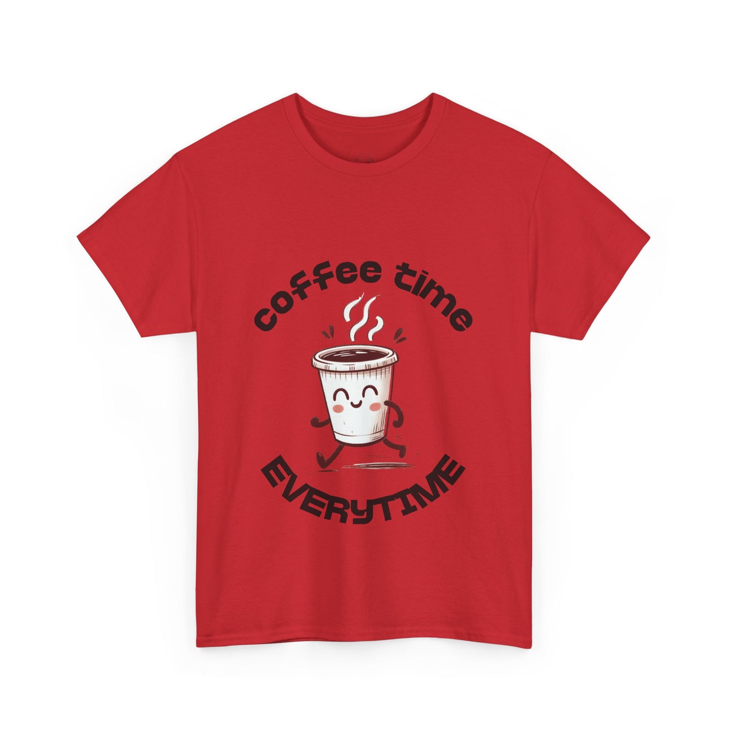 Coffee time anytime T-shirt, Unisex Cotton Shirt, Cute Coffee Lover Gift, Casual Outfit, Daily Reminder T-Shirt