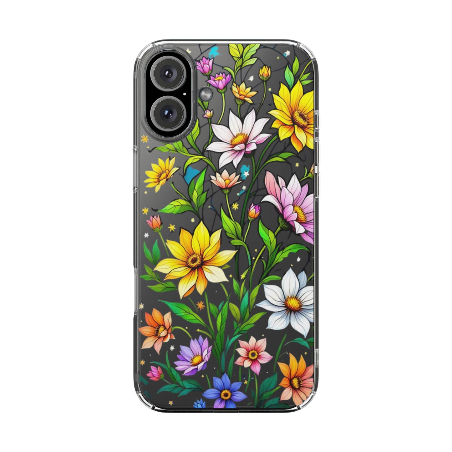 Cute flower phone case, clear phone case, iPhone phone case, Samsung phone case, phone case gift