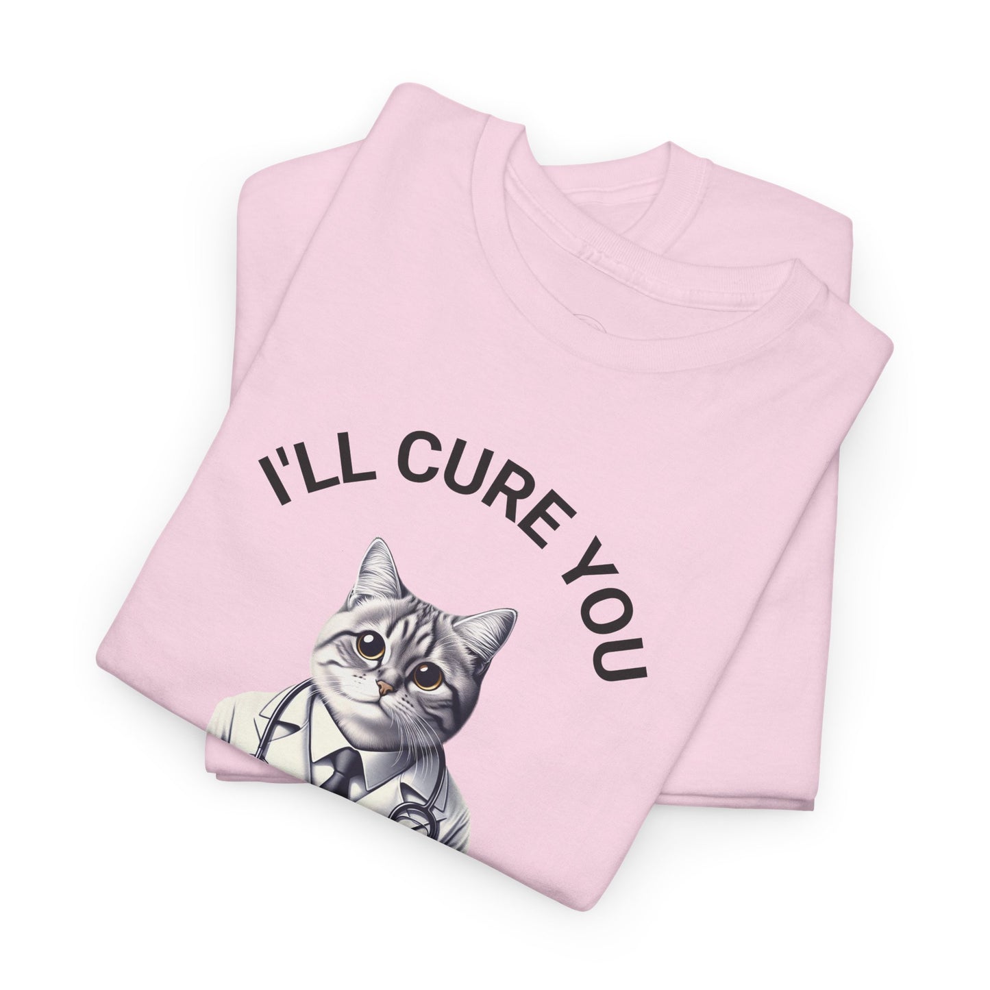 Cat Doctor Unisex Heavy Cotton Tee, Funny Cat Shirt for Pet Lovers, Gift for Vet Assistants, Casual Wear, Animal Lover's Tee