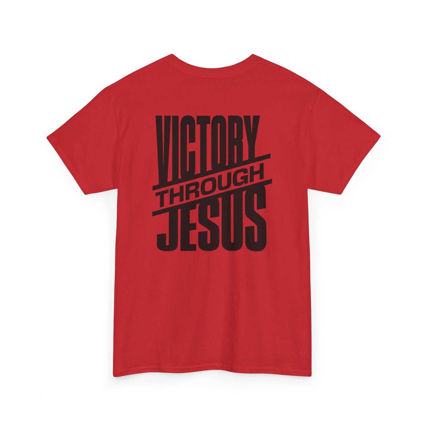 Victory Through Jesus Unisex Heavy Cotton Tee, Inspirational Christian Shirt, Faith-Based Apparel, Unisex T-Shirt, Religious Gift