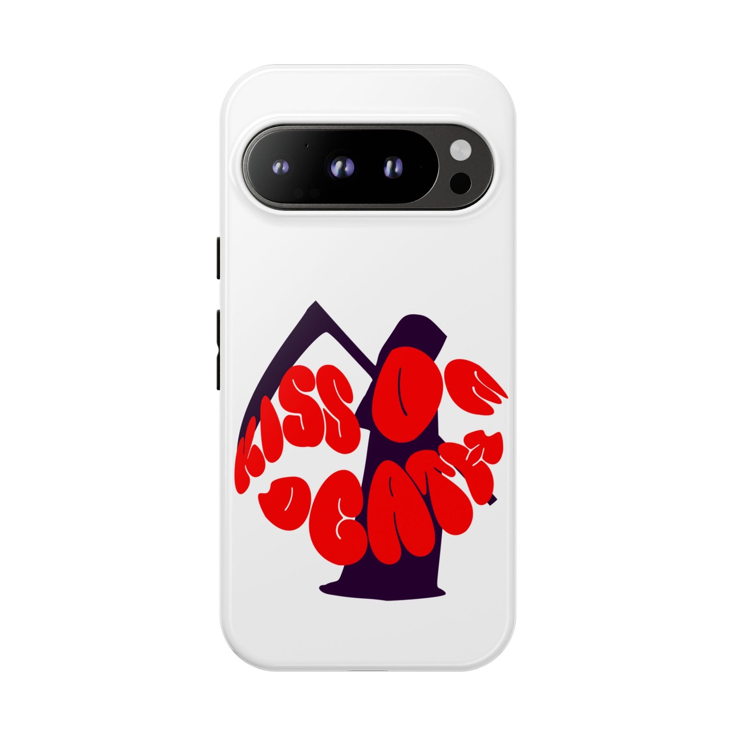 kiss Of Death iPhone Google Pixel Samsung Galaxy, cool design white phone case, iPhone phone Samsung galaxy Google pixel phone case
