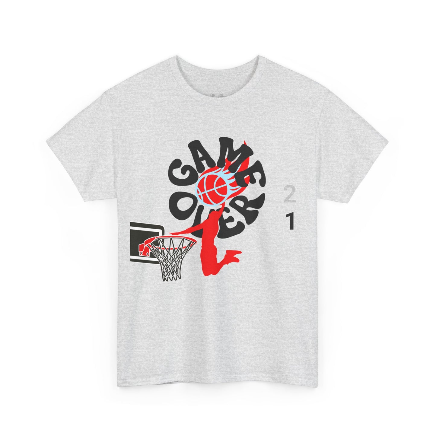 Game over basketball T-shirt, Basketball Graphic Tee - Unisex Heavy Cotton T-Shirt, Sportswear,, Gift for Athletes, Basketball Lovers