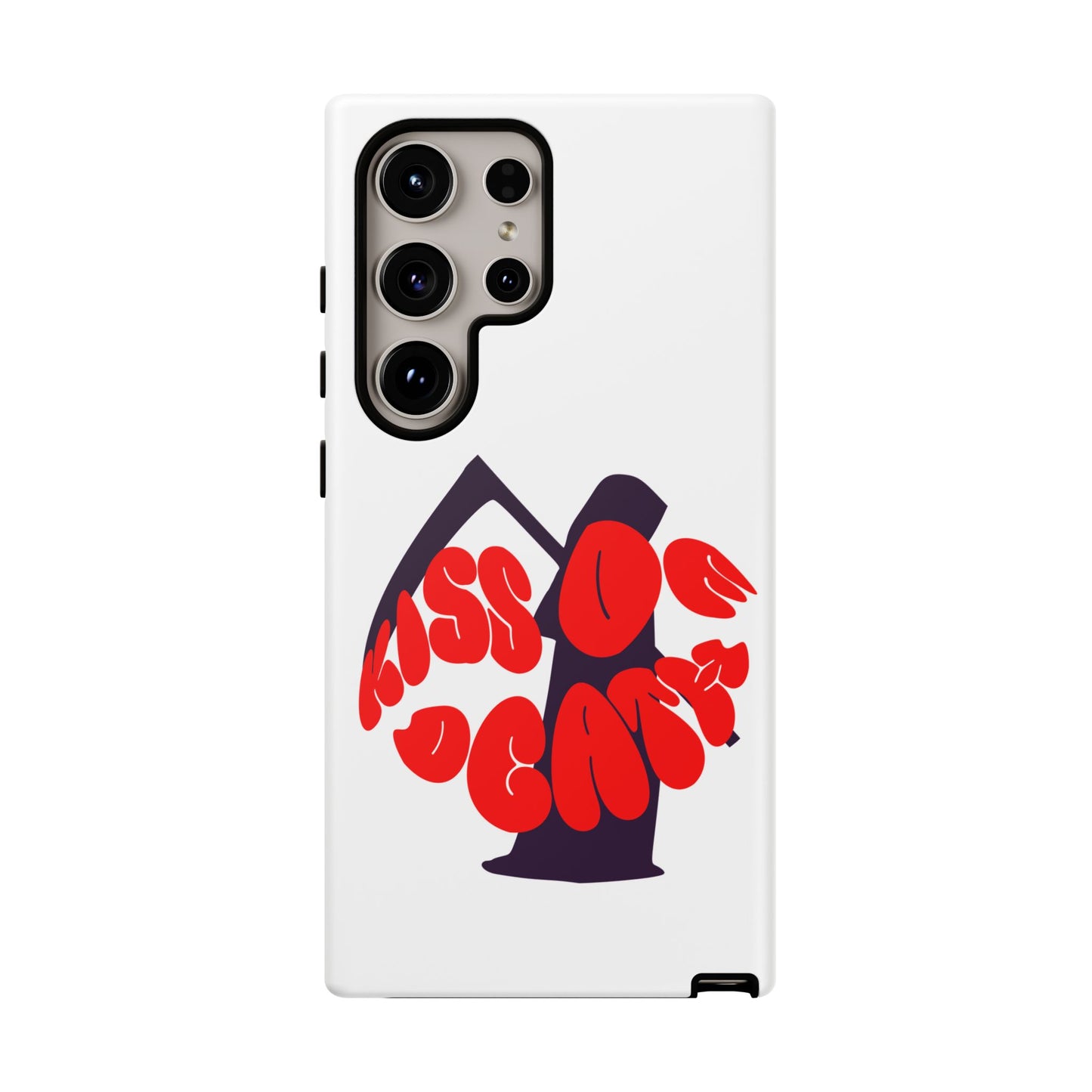 kiss Of Death iPhone Google Pixel Samsung Galaxy, cool design white phone case, iPhone phone Samsung galaxy Google pixel phone case