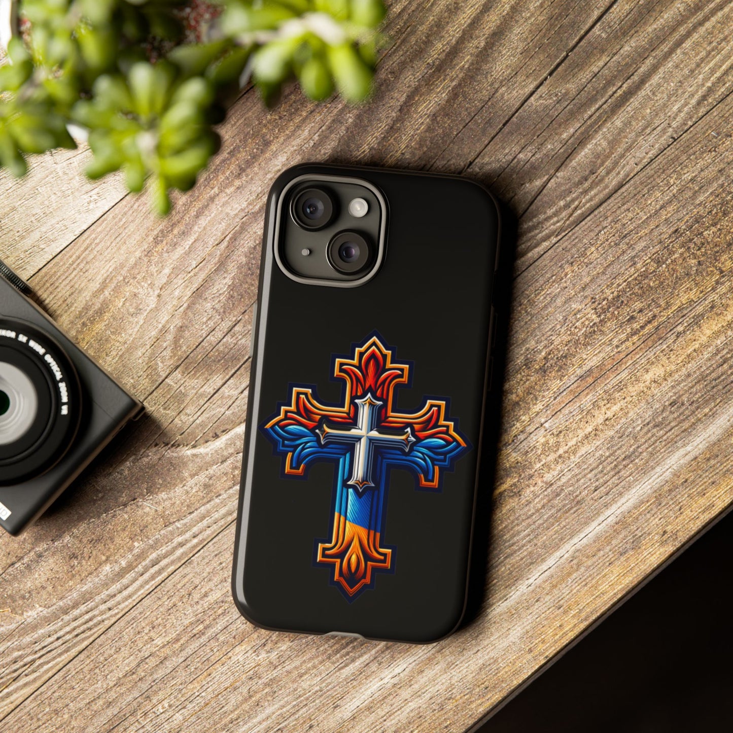 iPhone 16 iPhone 16 Pro iPhone 16 Pro Max iPhone 15 iPhone 15 Pro iPhone 15 Pro Max Armenian Cross phone case black, Christian phone case