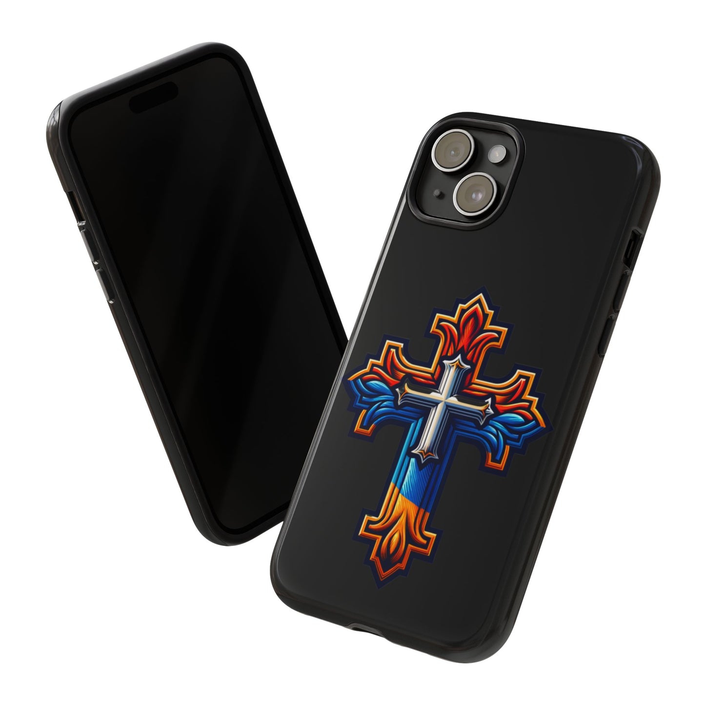 iPhone 16 iPhone 16 Pro iPhone 16 Pro Max iPhone 15 iPhone 15 Pro iPhone 15 Pro Max Armenian Cross phone case black, Christian phone case