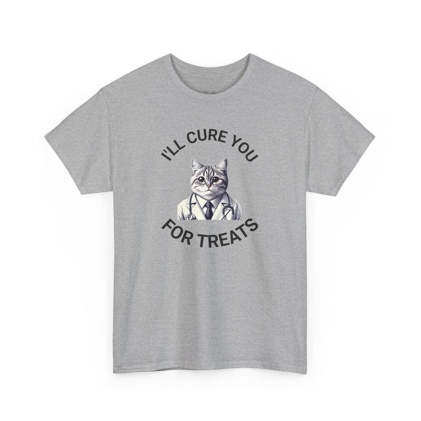 Cat Doctor Unisex Heavy Cotton Tee, Funny Cat Shirt for Pet Lovers, Gift for Vet Assistants, Casual Wear, Animal Lover's Tee