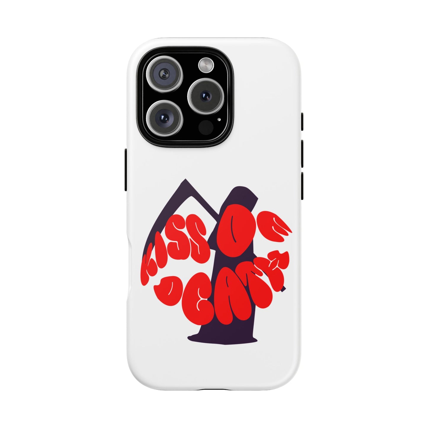 kiss Of Death iPhone Google Pixel Samsung Galaxy, cool design white phone case, iPhone phone Samsung galaxy Google pixel phone case