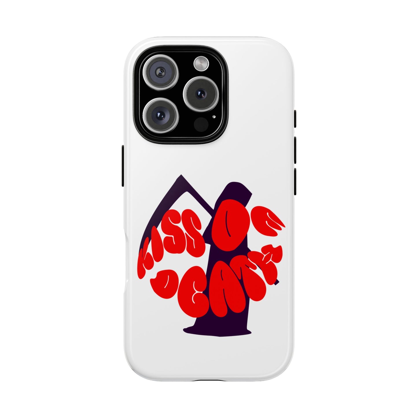 kiss Of Death iPhone Google Pixel Samsung Galaxy, cool design white phone case, iPhone phone Samsung galaxy Google pixel phone case