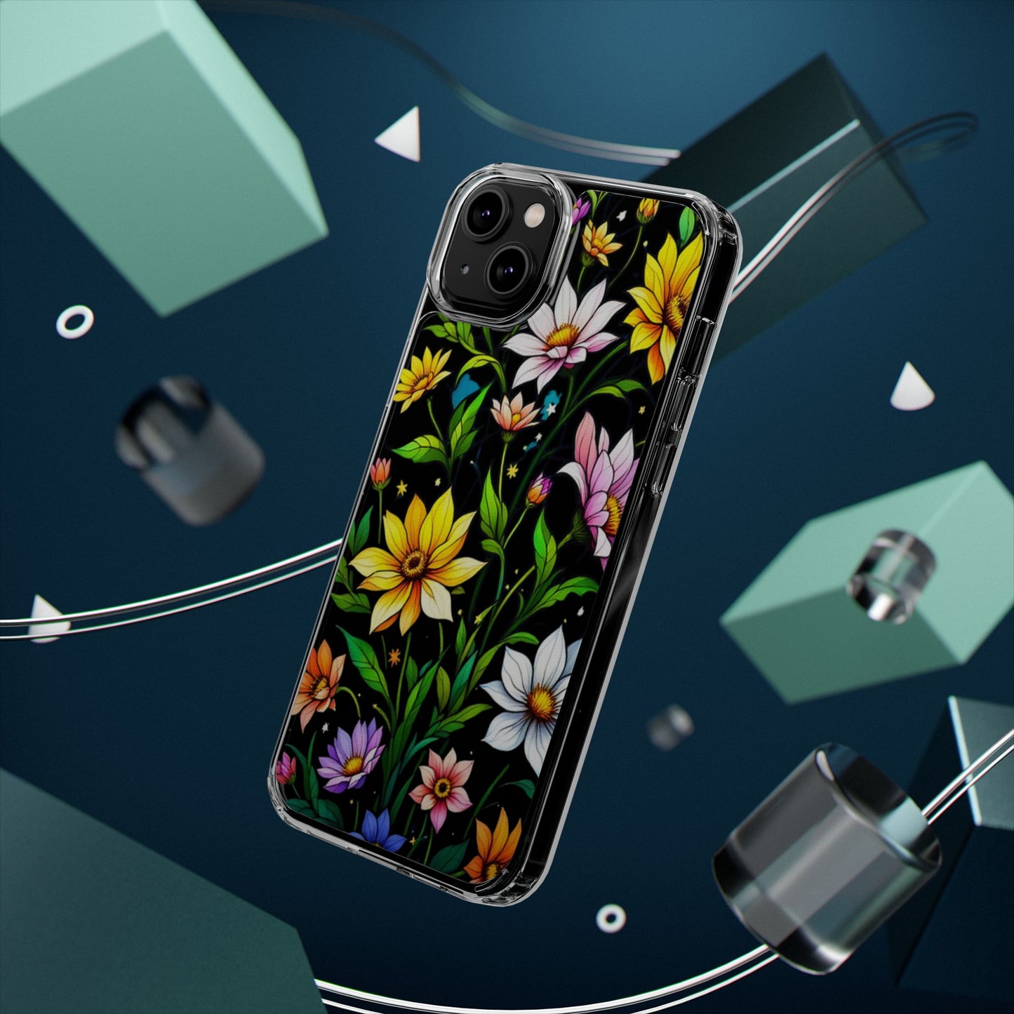 Cute flower phone case, clear phone case, iPhone phone case, Samsung phone case, phone case gift