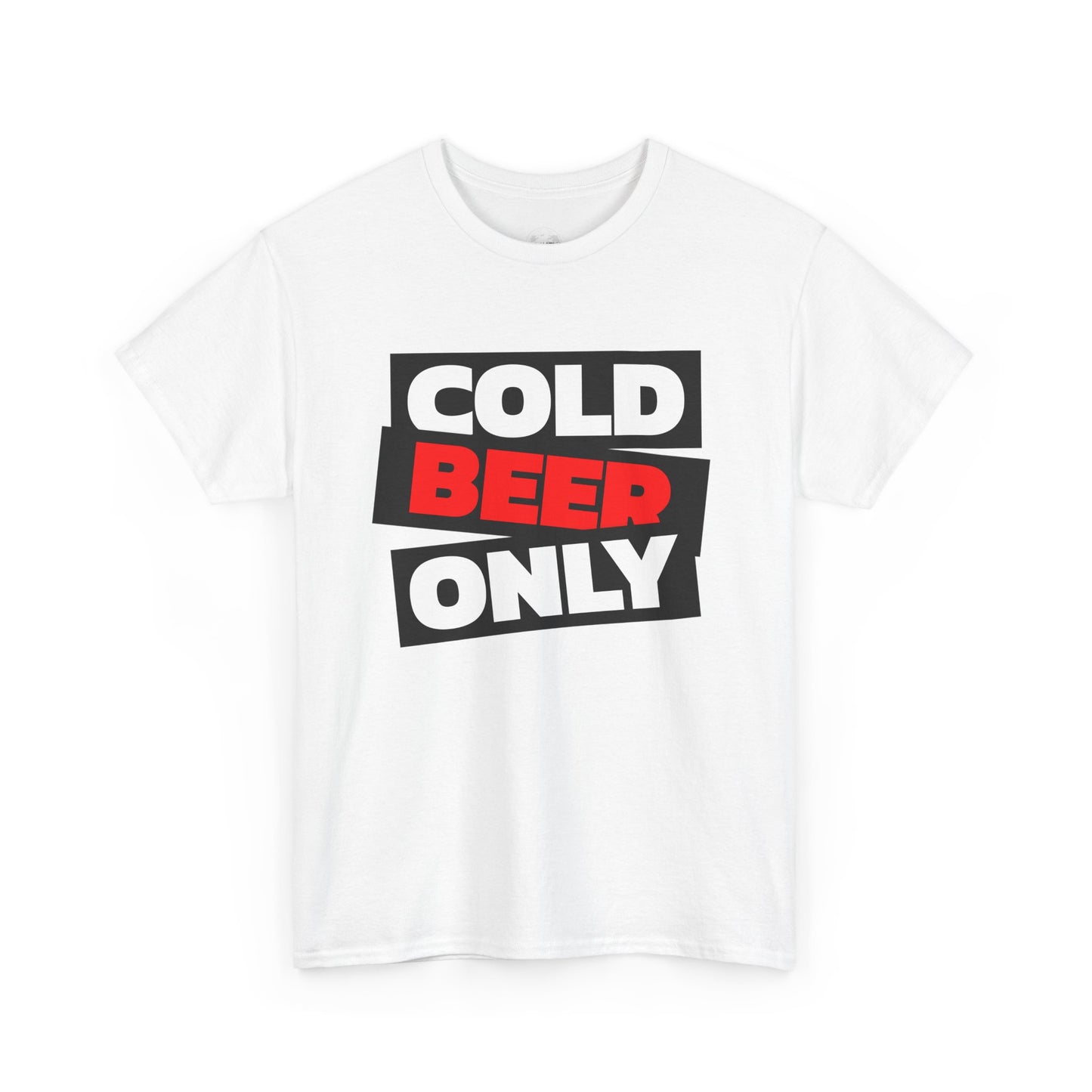 Chill Vibes Unisex Heavy Cotton Tee | 'Cold Beer Only' Graphic, Casual Wear, Gift for Beer Lovers, Summer BBQ, Party Outfit, Fun T-Shirt