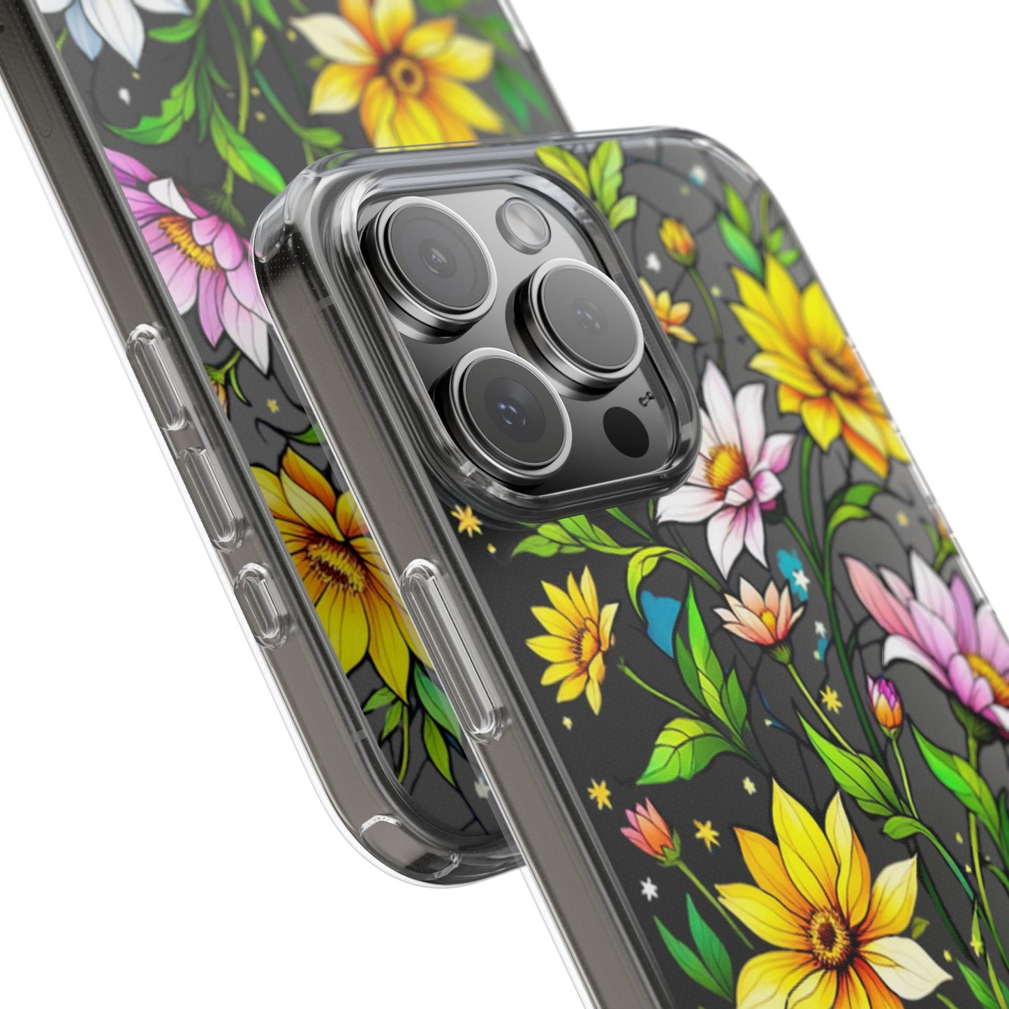 Cute flower phone case, clear phone case, iPhone phone case, Samsung phone case, phone case gift