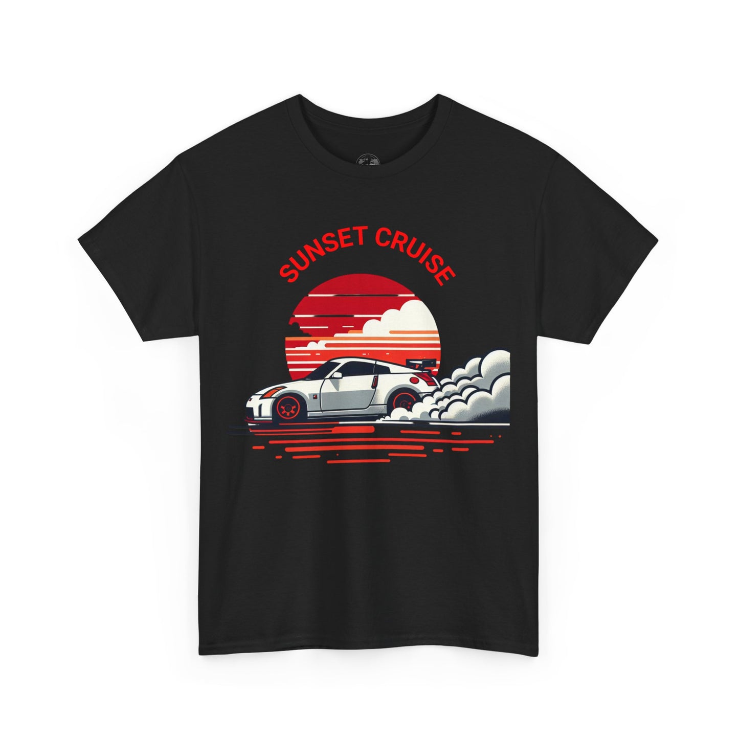 Sunset Cruise Unisex Heavy Cotton Tee | Retro Car Shirt, Gift for Car Lovers, Summer Fashion, Road Trip T-Shirt, Vacation Tee